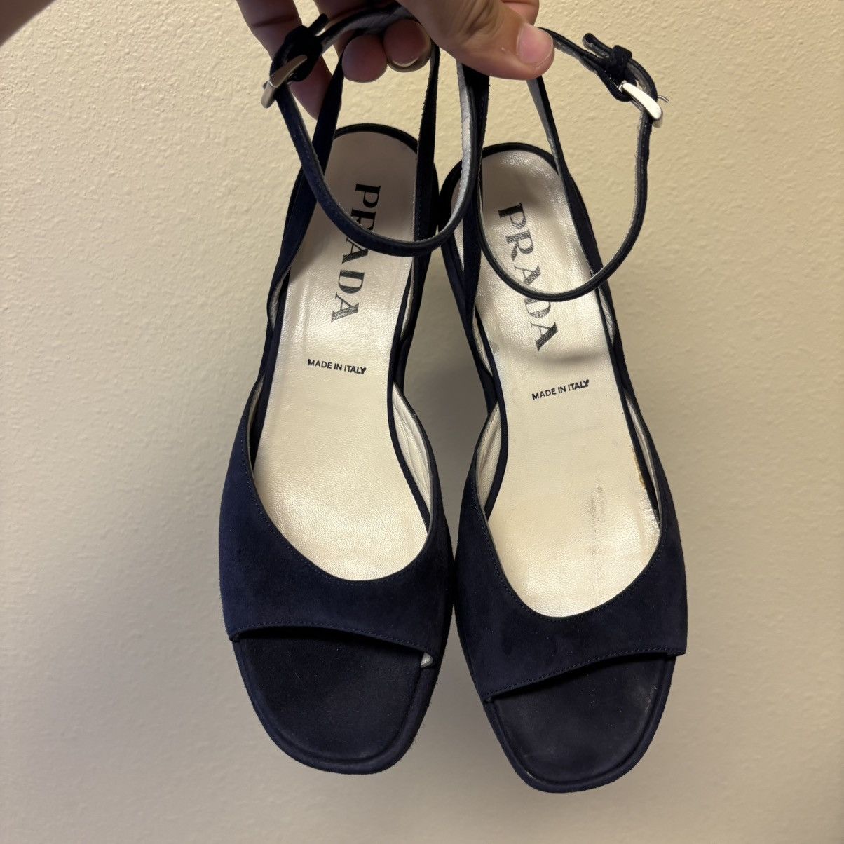 Prada Dark Navy Blue Prada platforms Size US 7 / IT 37 - 1 Thumbnail