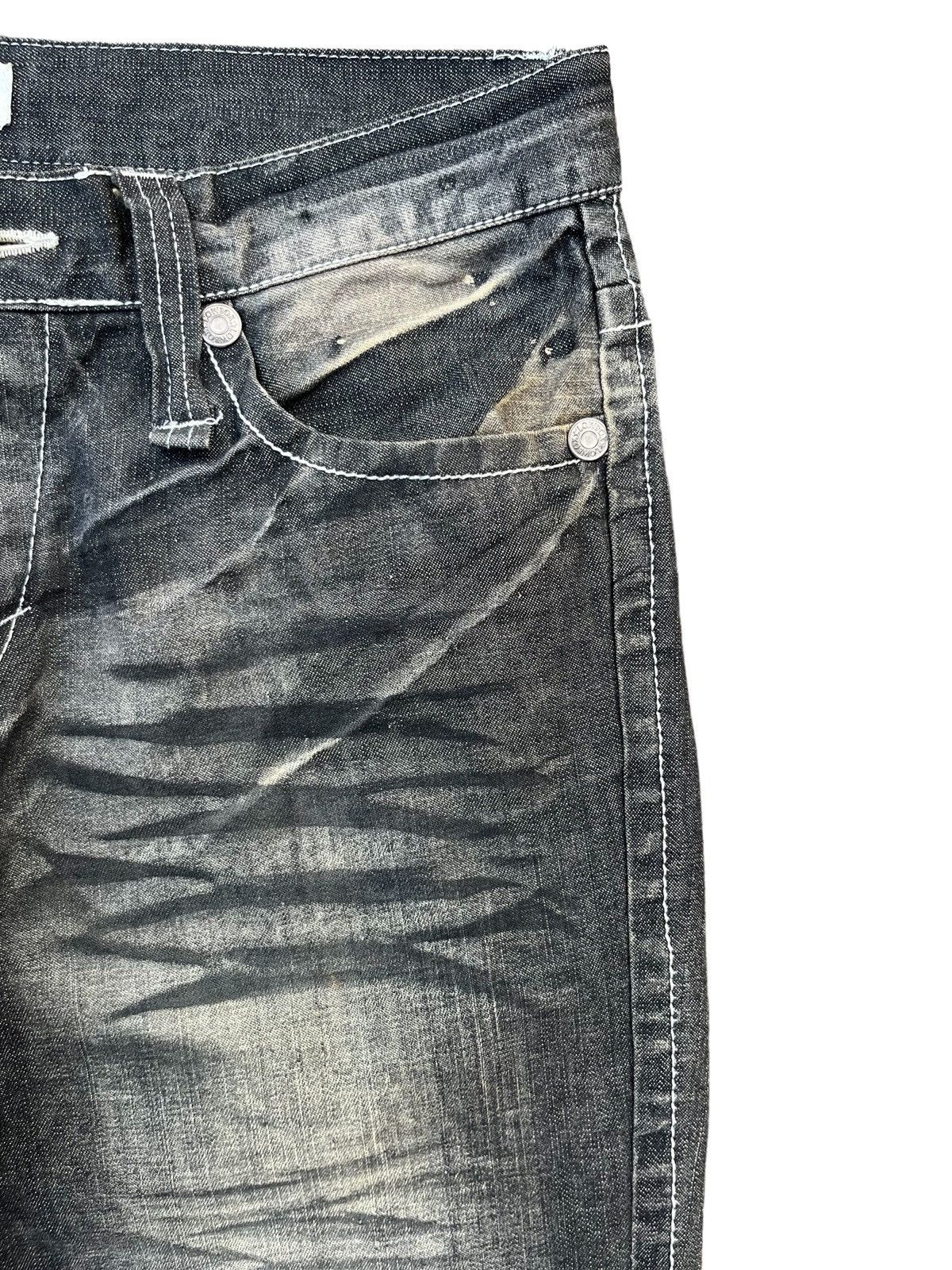 Vintage Japanese Brand Lowbox Distressed Charcoal Faded Jean