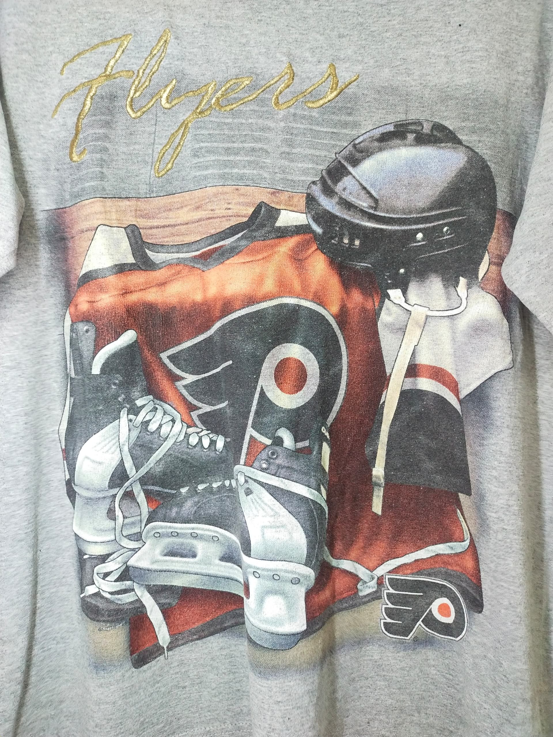 NFL Vintage 90s Philadelphia Flyers Ice hockey t shirt Size US L / EU 52-54 / 3 - 3 Thumbnail