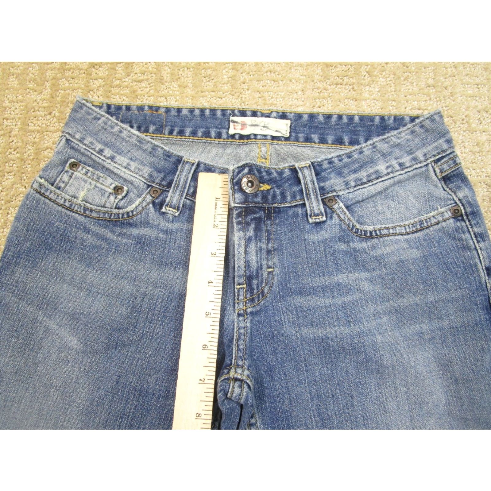 Vintage Buckle BKE Jeans Women 27 Blue Low Rise Flared Denim Y2K Buckle Star Vintage Distressed Pockets 5-Pocket Size 27" / US 4 / IT 40 - 6 Thumbnail