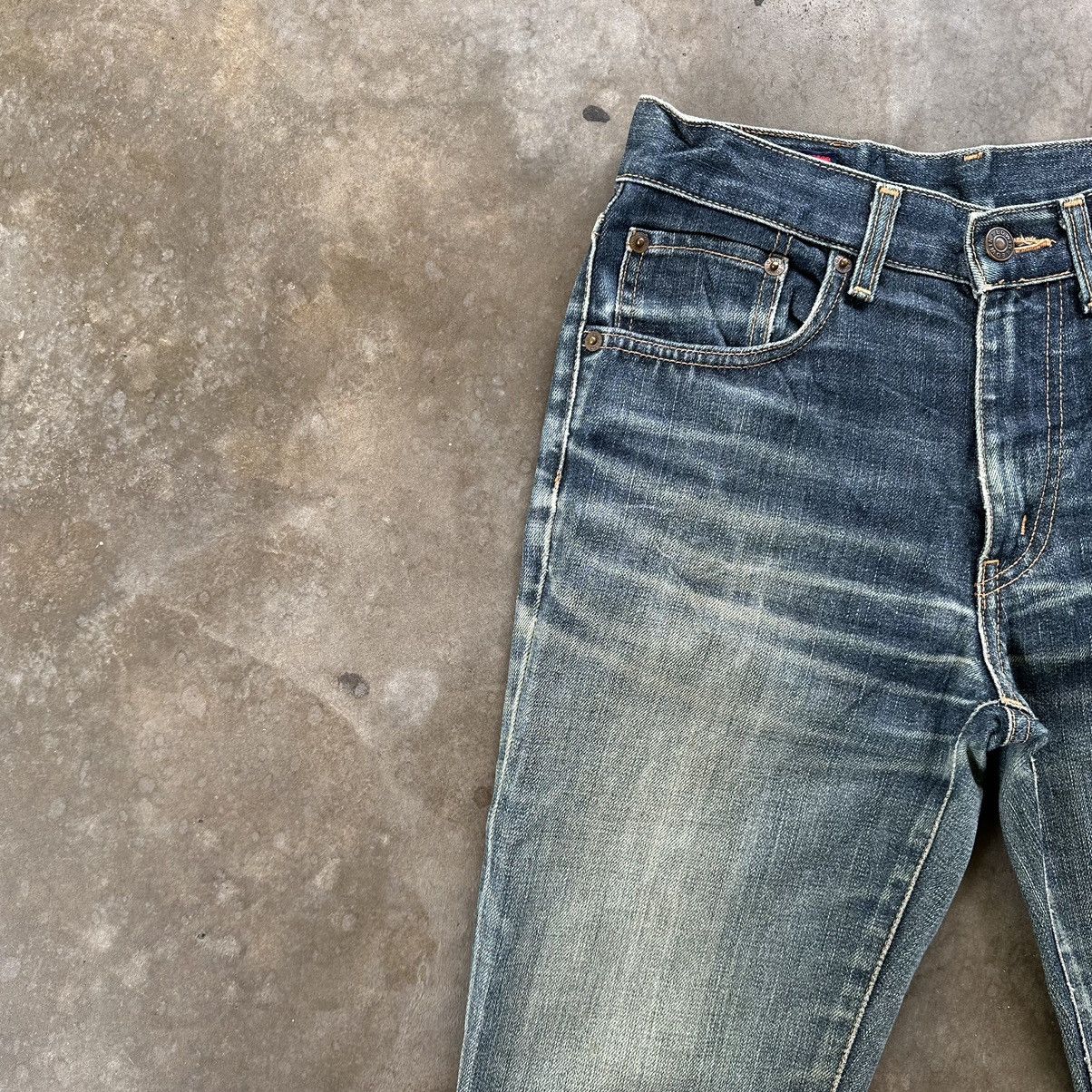 Japanese Brand Vintage Edwin Faded Flare Distressed Jean Denim Pant W28 Size US 28 / EU 44 - 4 Thumbnail