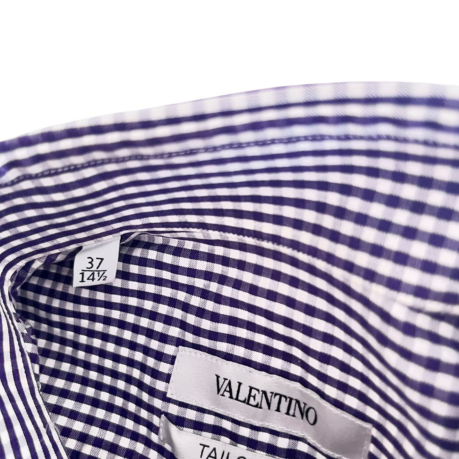 Valentino Valentino Tailored Fit Gingham Check Button Up Shirt Size US XS / EU 42 / 0 - 4 Thumbnail