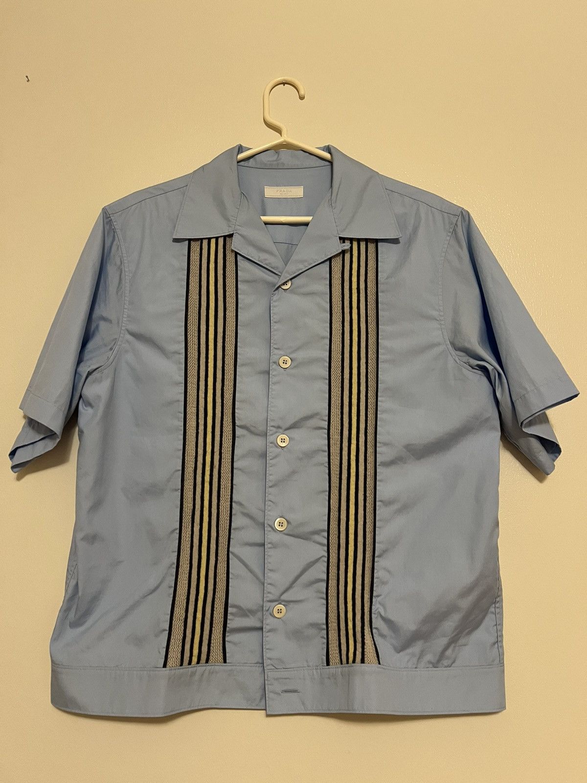 Prada Prada Jacquard Knit Stripe Bowling Shirt Size US XL / EU 56 / 4 - 1 Thumbnail