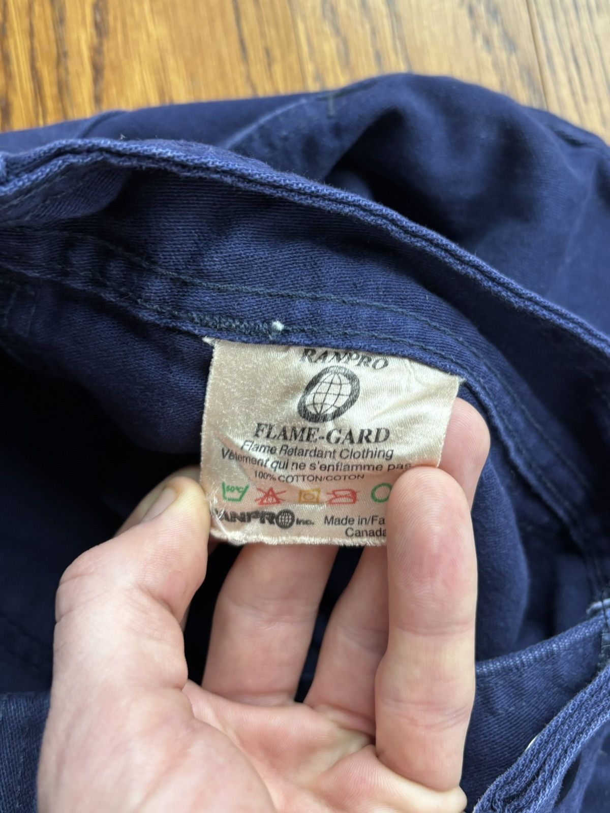 Carhartt × Vintage Vintage Bleu de Travail Work Pant Quebec Fleur Lys Stamped Size US 37 - 7 Thumbnail