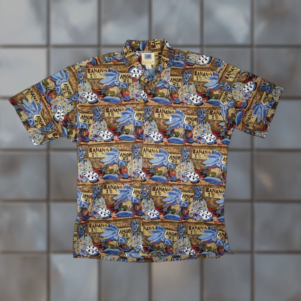Vintage Kahala Avi Collection Mens Blue Short Sleeve Button-Up Shirt Regular Fit Made in USA Size US L / EU 52-54 / 3 - 1 Thumbnail