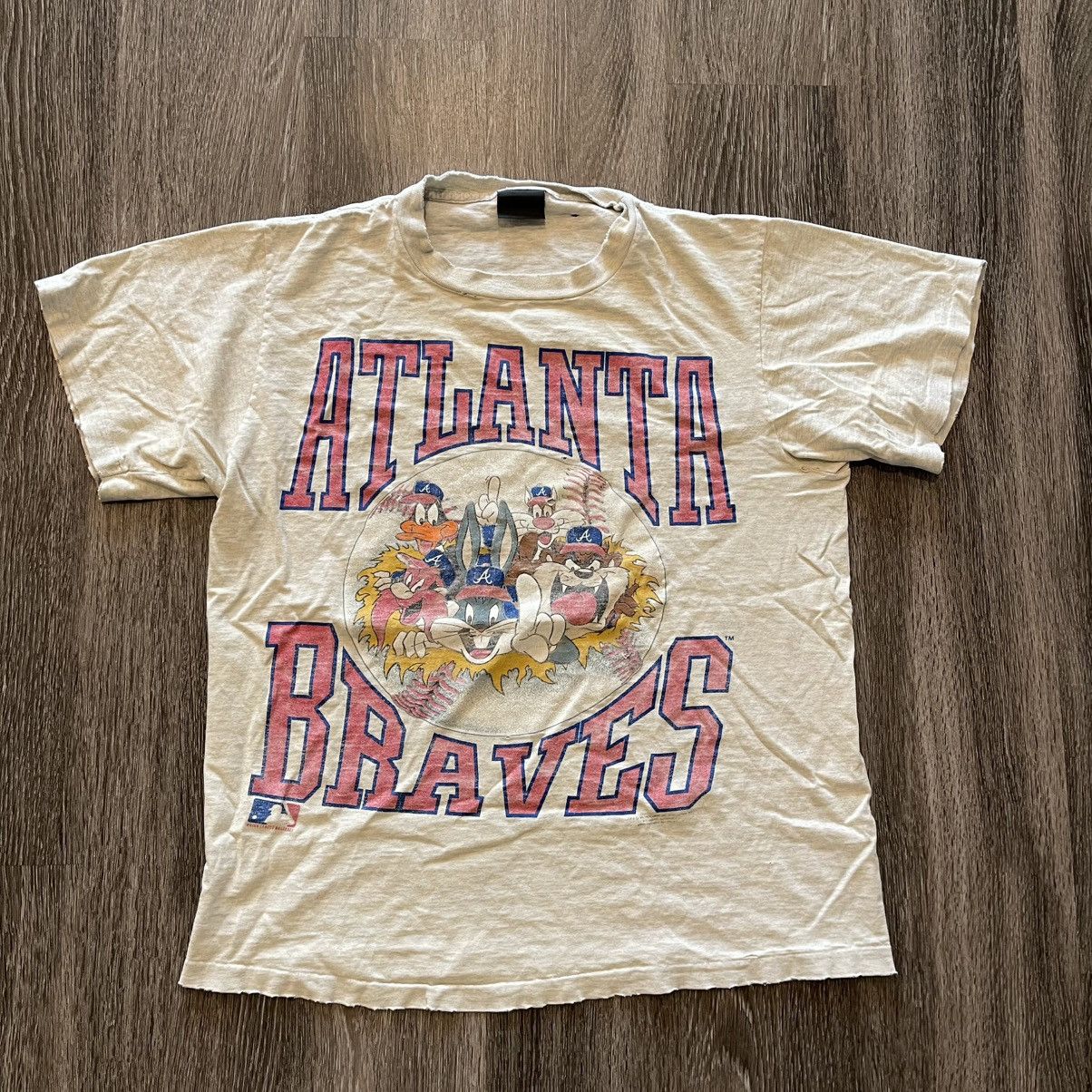 Vintage Vintage 90’s Atlanta Braves Looney Toons Tee Single Stitched Size US L / EU 52-54 / 3 - 1 Thumbnail