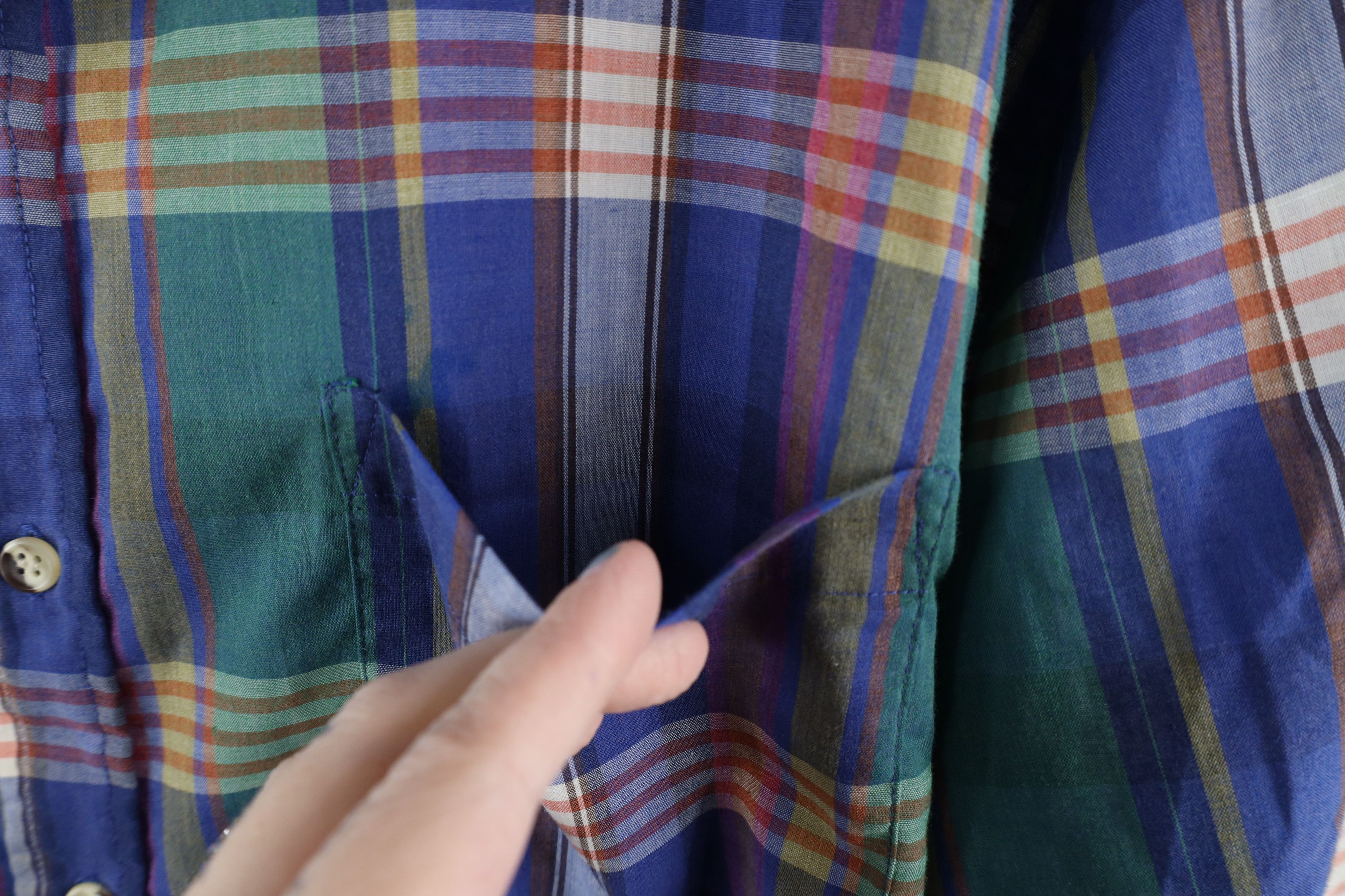 Vintage Vintage 90s Streetwear Plaid Button Down Shirt Rainbow Size US XXL / EU 58 / 5 - 4 Thumbnail