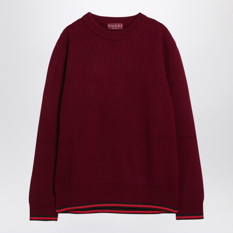 Gucci Gucci Burgundy Wool And Cashmere Jumper Size US L / EU 52-54 / 3 - 1 Thumbnail