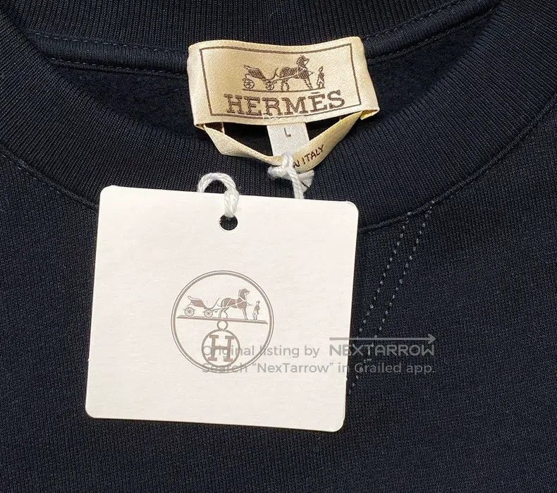 Hermes Hermes Navy blue animal and number print sweatshirt Size US L / EU 52-54 / 3 - 5 Thumbnail