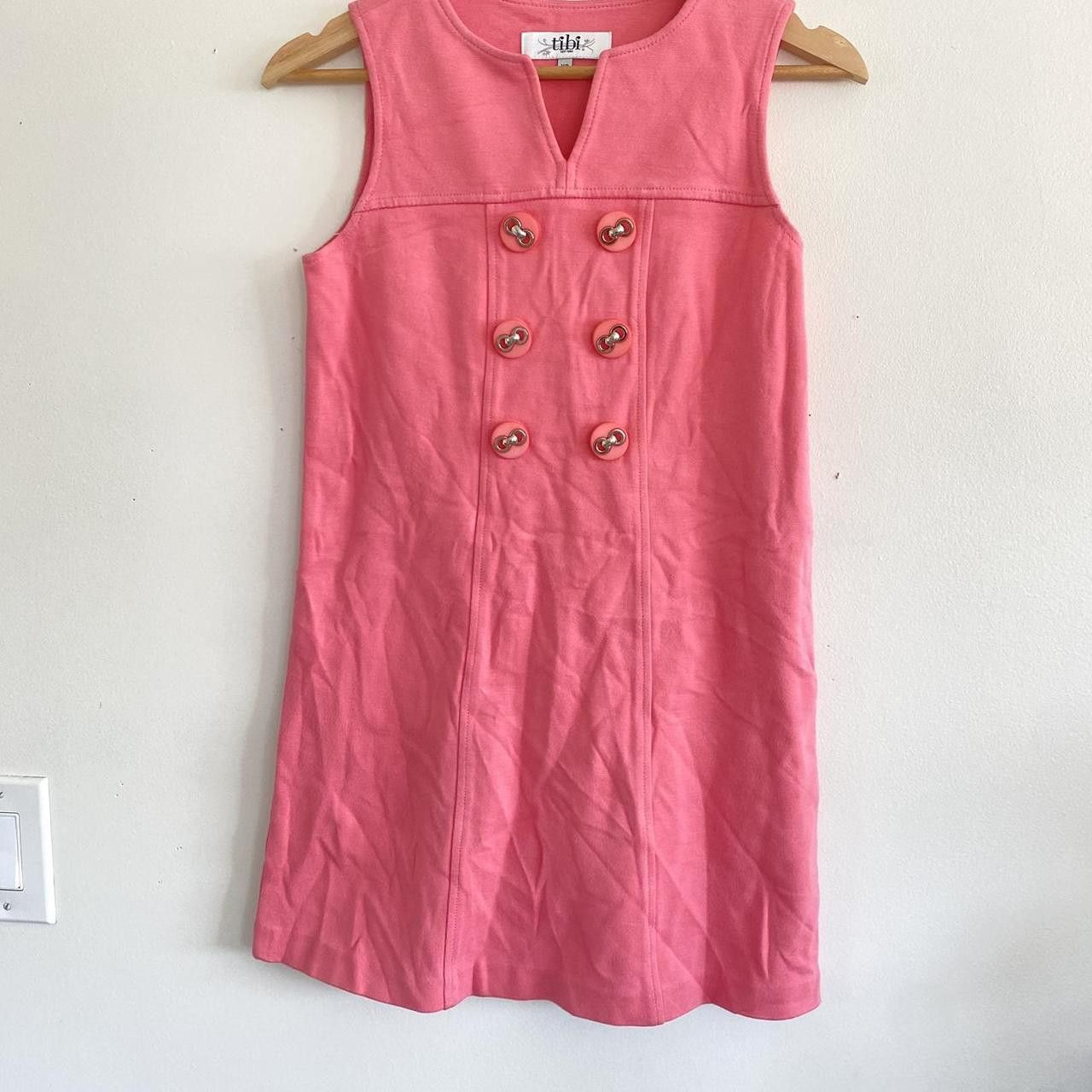 Tibi TIBI PINK PENCIL WOMENS BUTTON DRESS MINI SIZE XS Size XS / US 0-2 / IT 36-38 - 6 Thumbnail