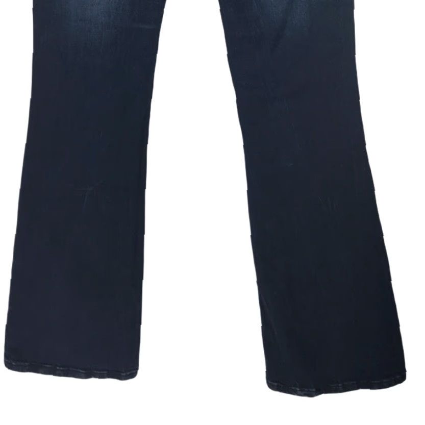 Vintage Womens Zco Boot Cut Jeans Blue Dark Wash Stretch Distressed Whiskered Juniors 5 Jeans Distressed Womens Size 27" / US 4 / IT 40 - 5 Thumbnail