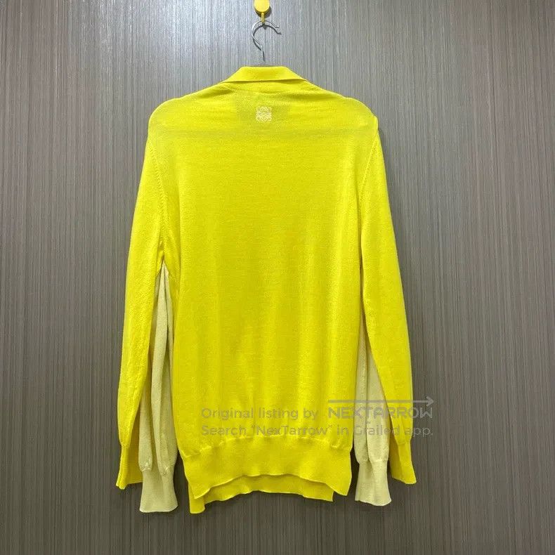 Loewe Loewe Yellow Logo Embroidered Patchwork Wool Shawl Collar Size L / US 10 / IT 46 - 2 Thumbnail