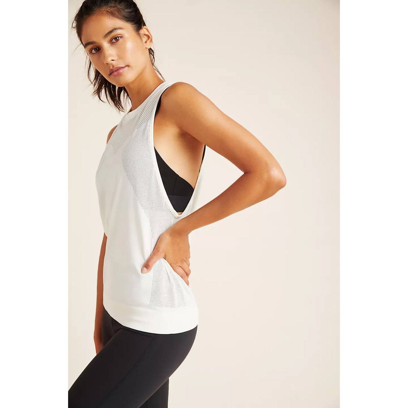 Varley Varley Ogden Mesh Laser Cut Activewear Tank Top sz S Size S / US 4 / IT 40 - 10 Thumbnail