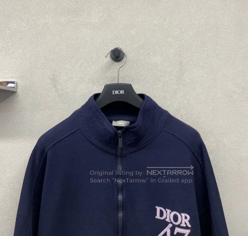 Dior Dior Dark blue embroidered 47 half-zipper sweatshirt Size US L / EU 52-54 / 3 - 4 Thumbnail