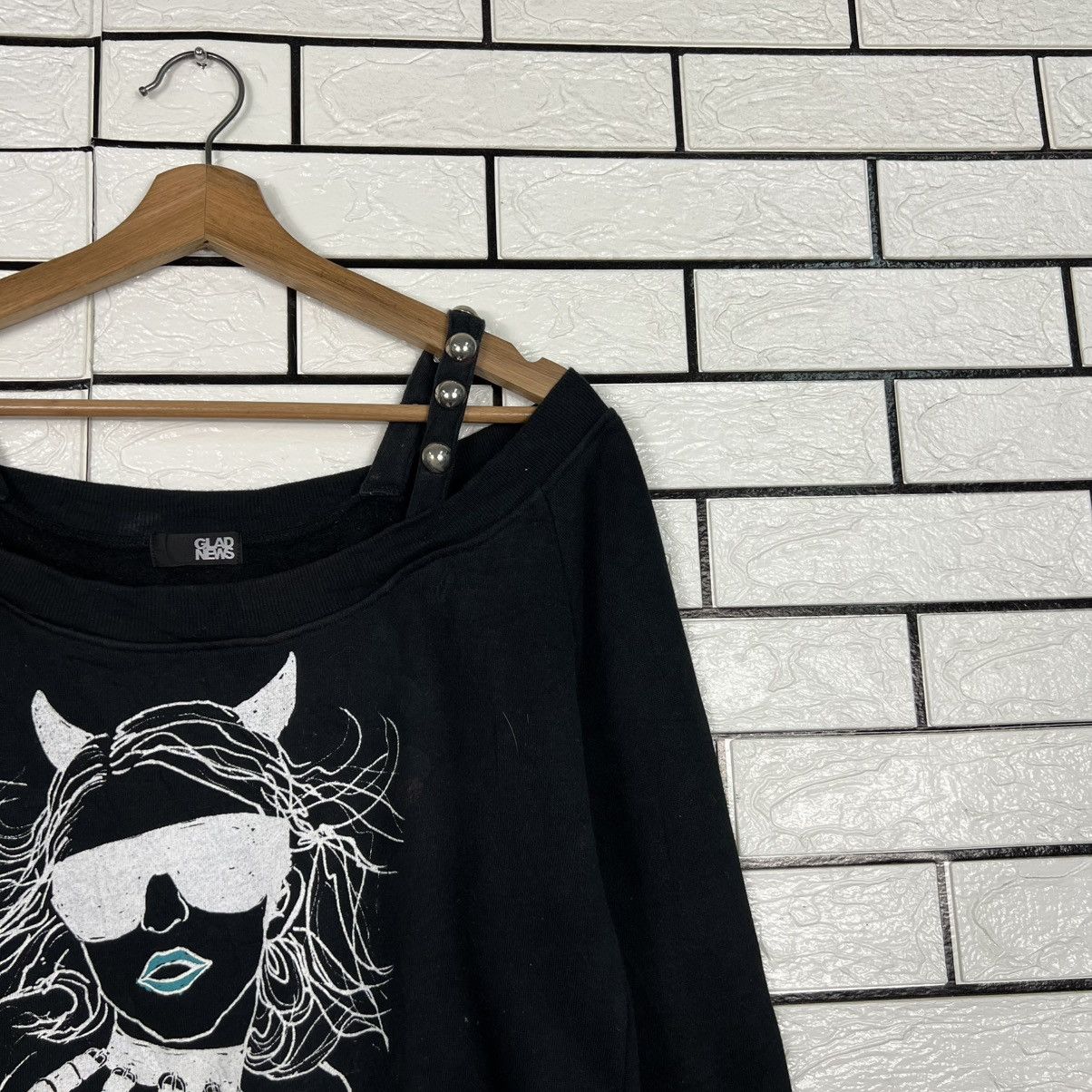 Japanese Brand Devil Girl Graphic Printed Lolita Punk Sweatshirt #4217-C192 Size S / US 4 / IT 40 - 6 Thumbnail