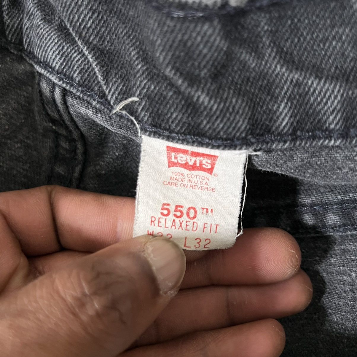 Levi's Vintage Levi’s 550 30x32 Black Orange Tab Jeans MADE IN USA Size US 30 / EU 46 - 14 Thumbnail
