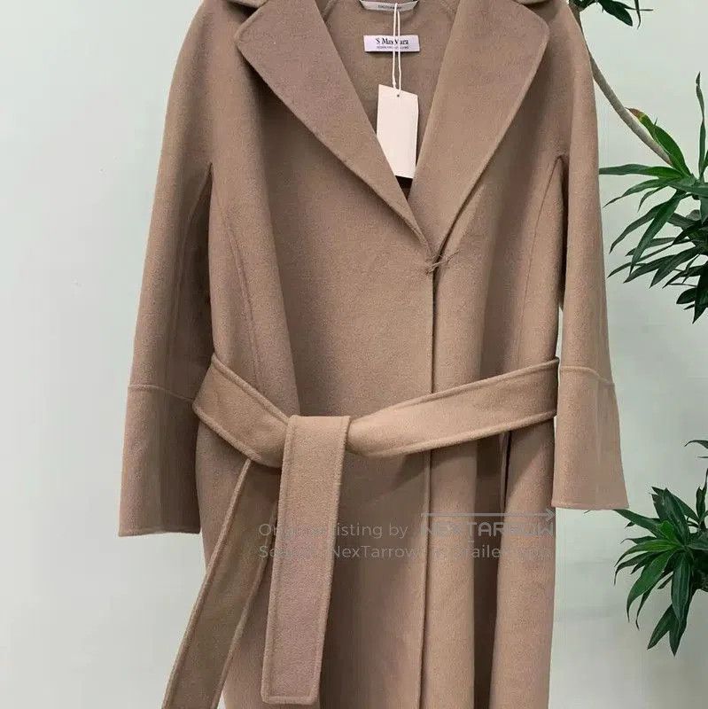 Max Mara MaxMara Khaki Belted Women's Coat . Size S / US 4 / IT 40 - 5 Thumbnail