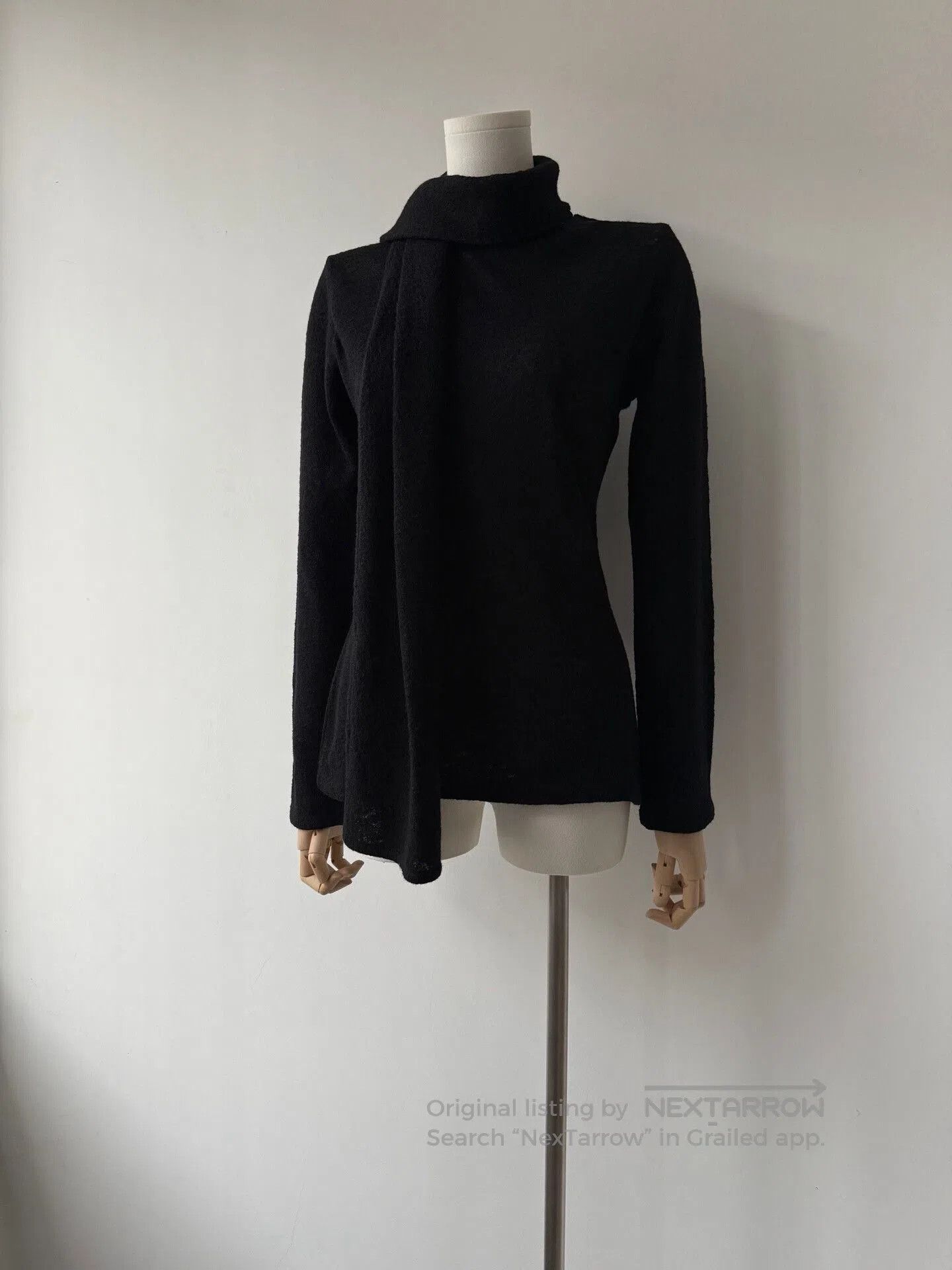 Yohji Yamamoto Yohji Yamamoto Noir Wool Top with Draped Collar. Size M / US 6-8 / IT 42-44 - 3 Thumbnail