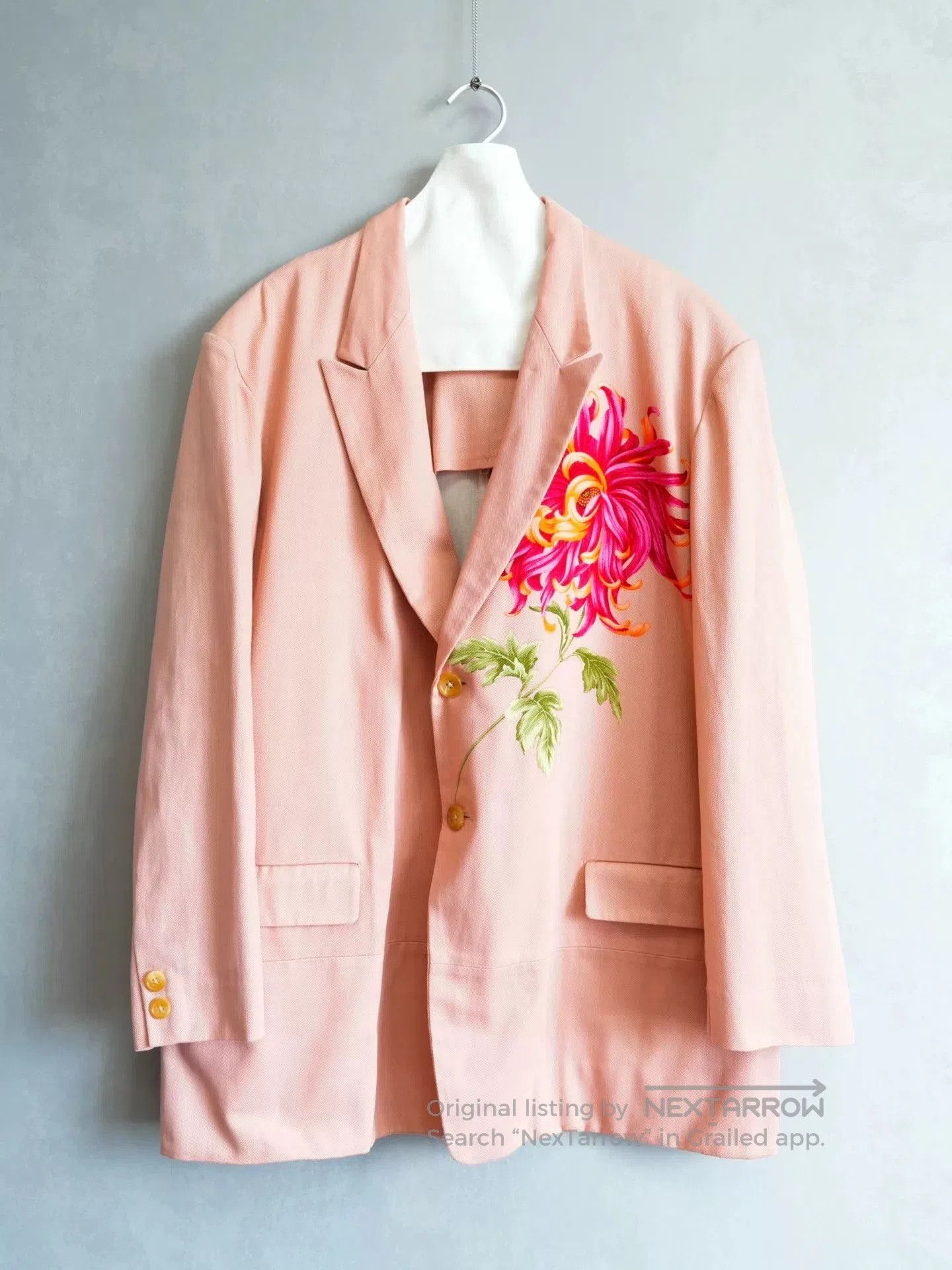 Yohji Yamamoto yohji yamamoto pink floral blazer 96ss. Size M / US 6-8 / IT 42-44 - 1 Thumbnail