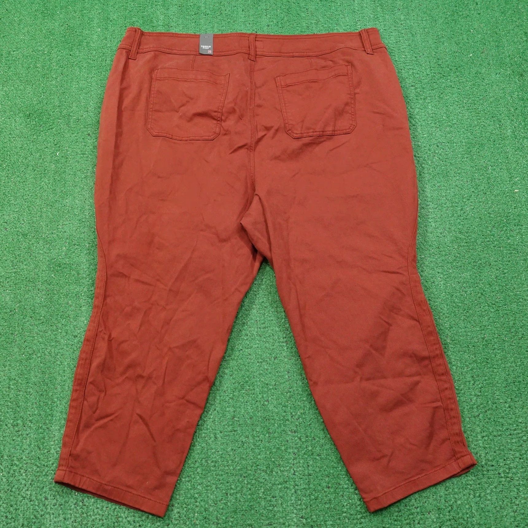 Torrid VINTAGE Torrid Womens Pants Cropped Skinny Stretch Twill 26 Fire Brick Casual Workwear Size 26" / US 2 / IT 38 - 4 Thumbnail