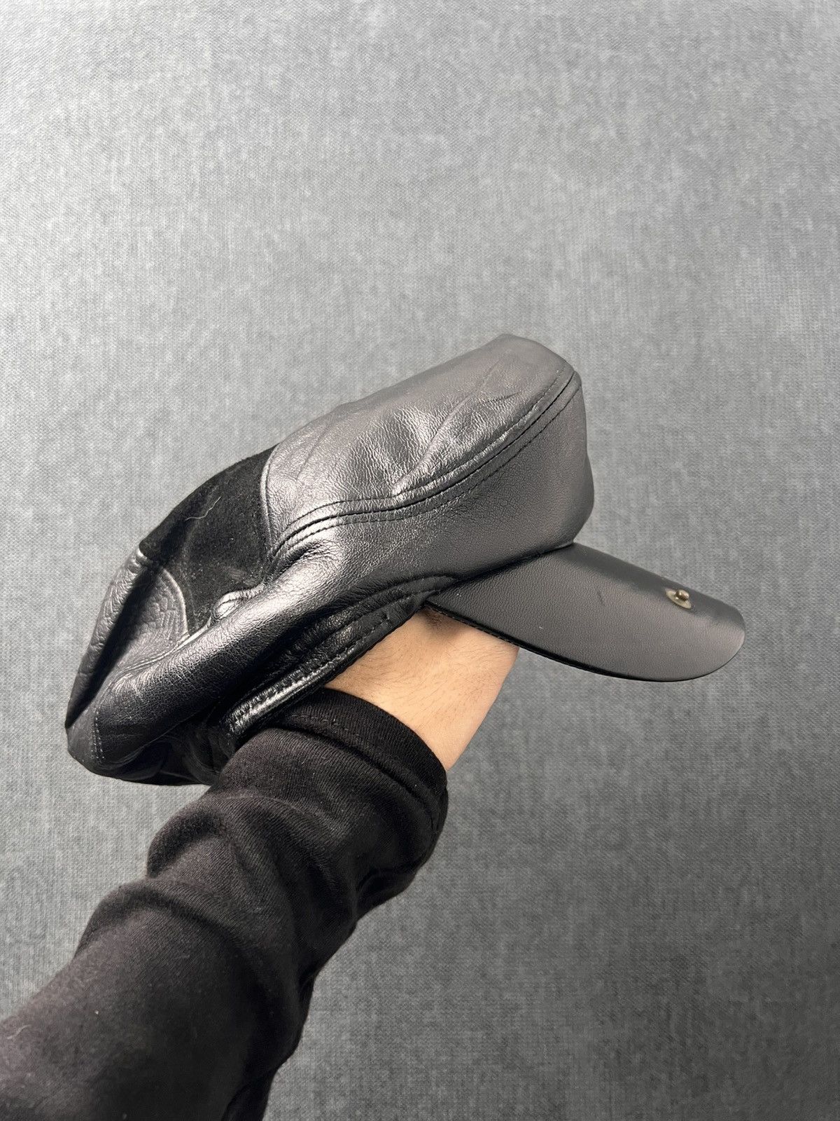 Other black leather baker boy cap by Christys' London Size ONE SIZE - 6 Thumbnail