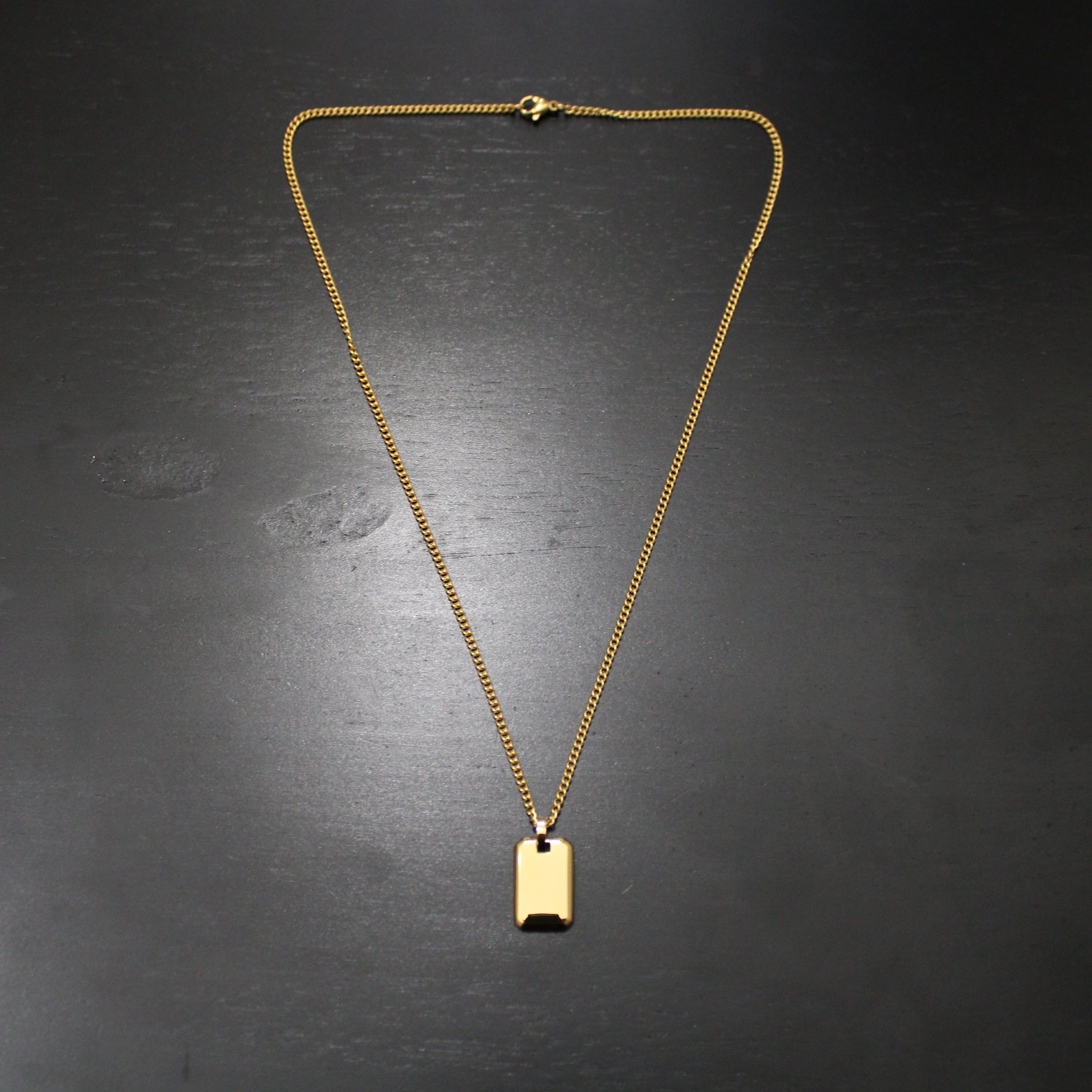 Jewelry Gold Tag Pendant Chain Necklace Size ONE SIZE - 7 Thumbnail