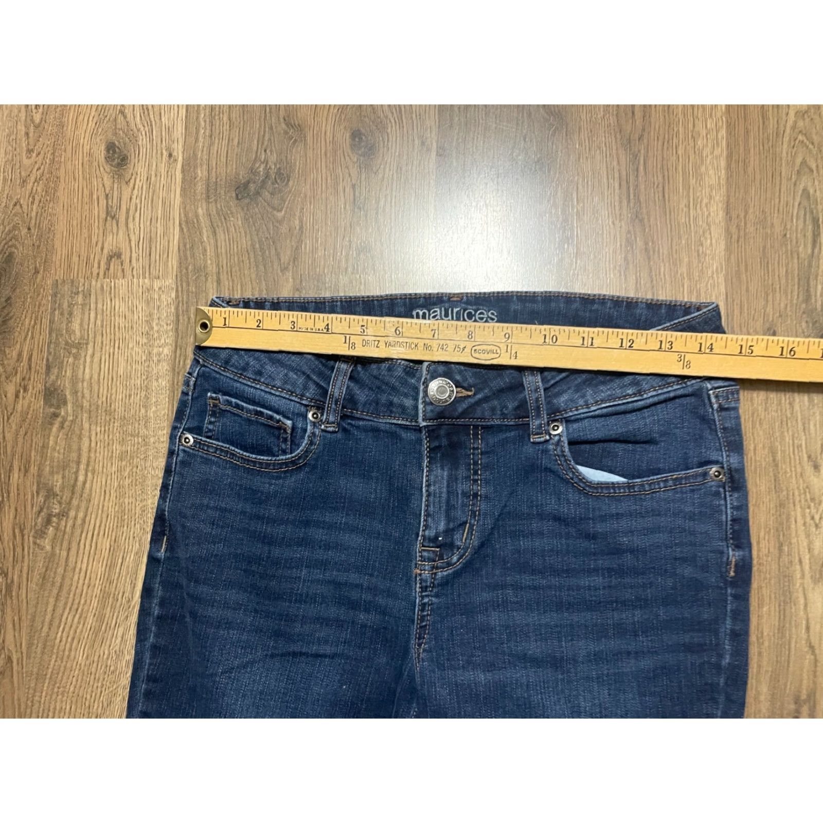 Vintage Maurices Jeans Women's Size 6 Blue Denim 5-Pocket Pockets Mid Rise Bootcut Regular Inseam 31.5 in Size 28" / US 6 / IT 42 - 7 Thumbnail