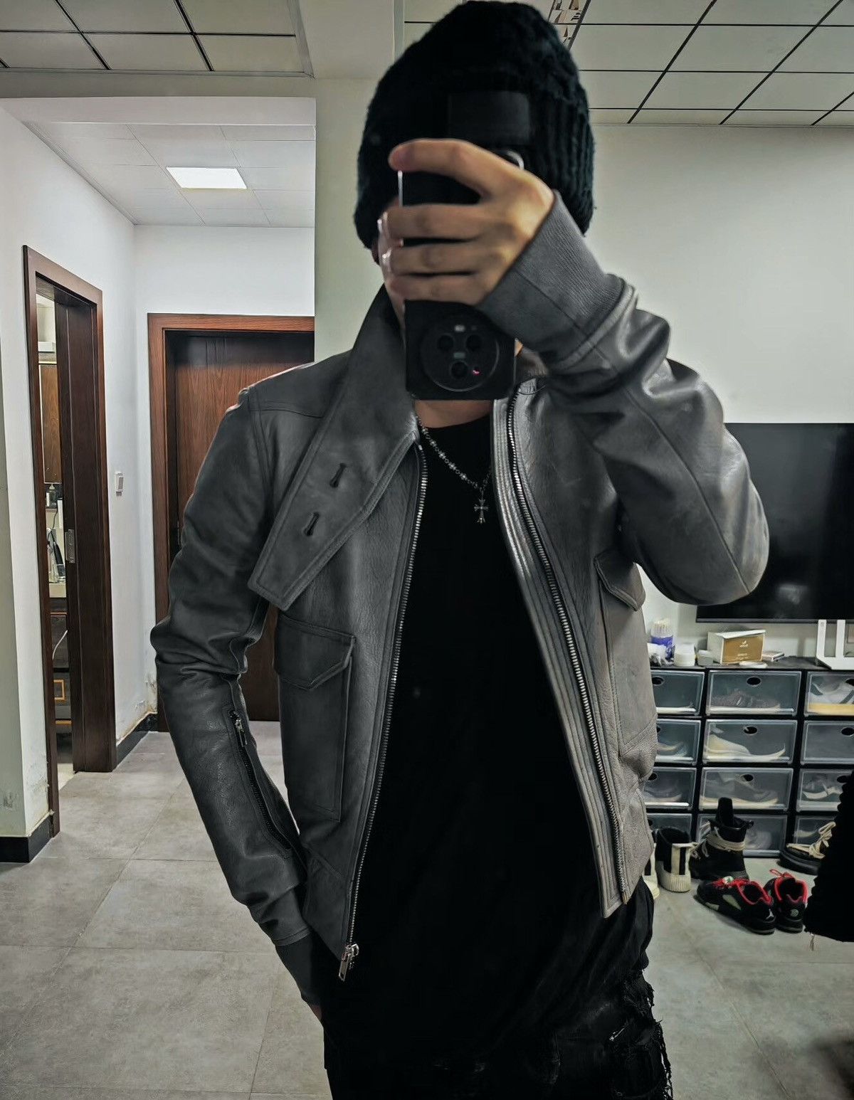Rick Owens Rick Owens RO discontinued grey leather jacket. Size US M / EU 48-50 / 2 - 8 Thumbnail