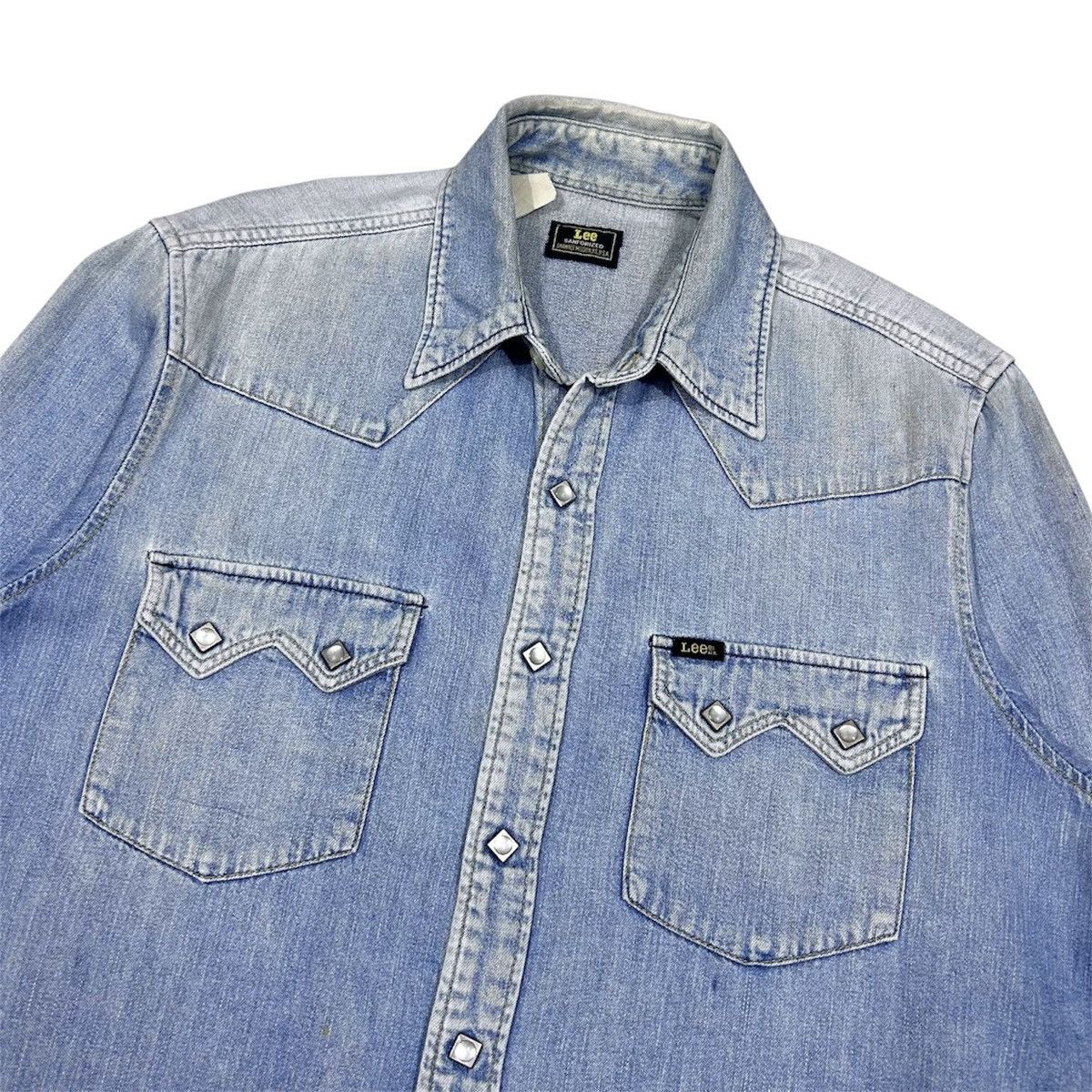 Lee Vintage Lee Sanforized Western Denim Longsleeves Shirt Size US L / EU 52-54 / 3 - 3 Thumbnail