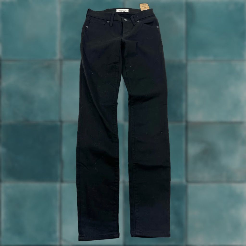 Madewell Madewell Jeans Womens 24W Black Denim 5-Pocket Skinny Stretch Low Rise 8 in Hip Size 42" / US 20 - 1 Thumbnail