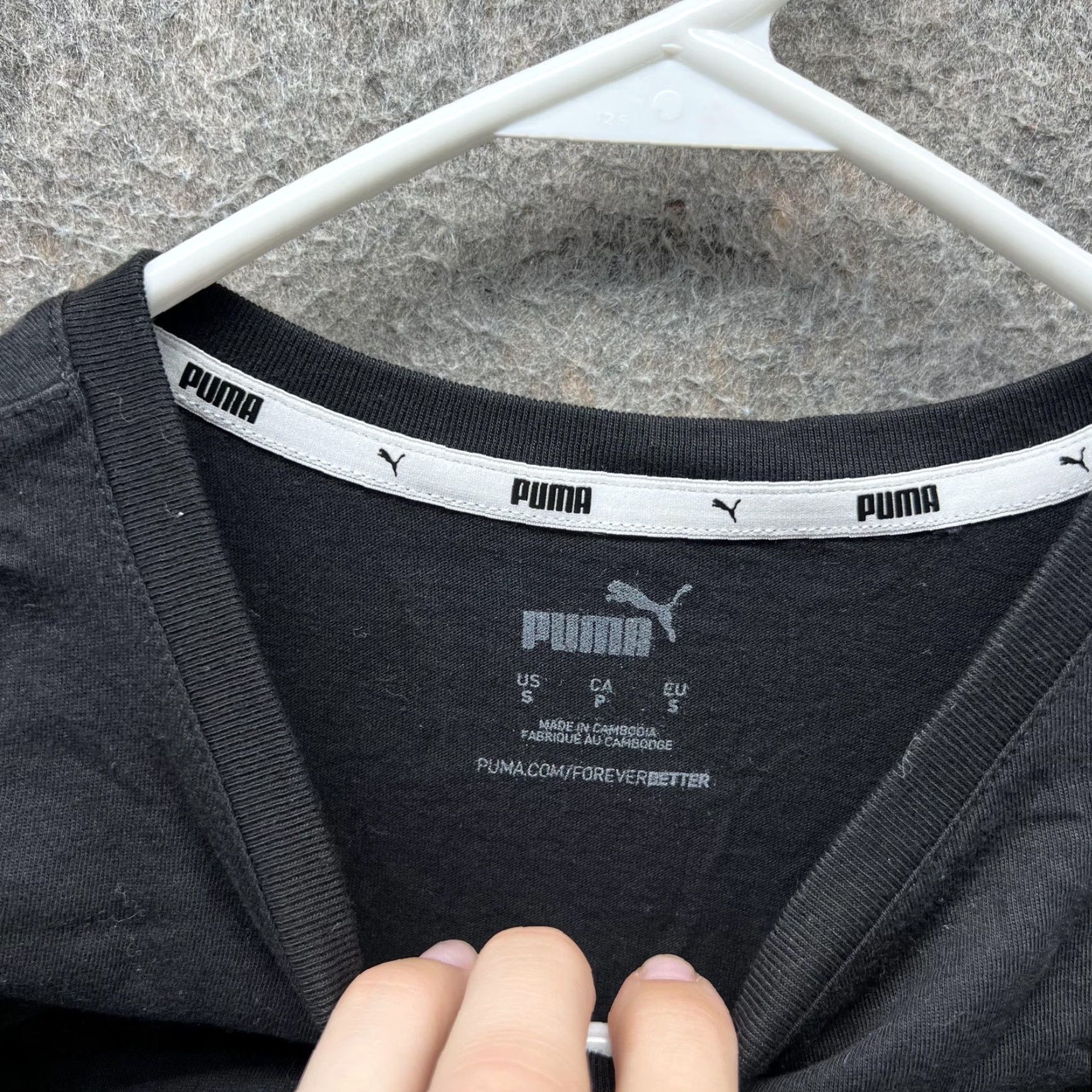 Puma PUMA Shirt Womens Small Black Sunflower Pocket Graphic Crop Top Casual Tee Size S / US 4 / IT 40 - 6 Thumbnail