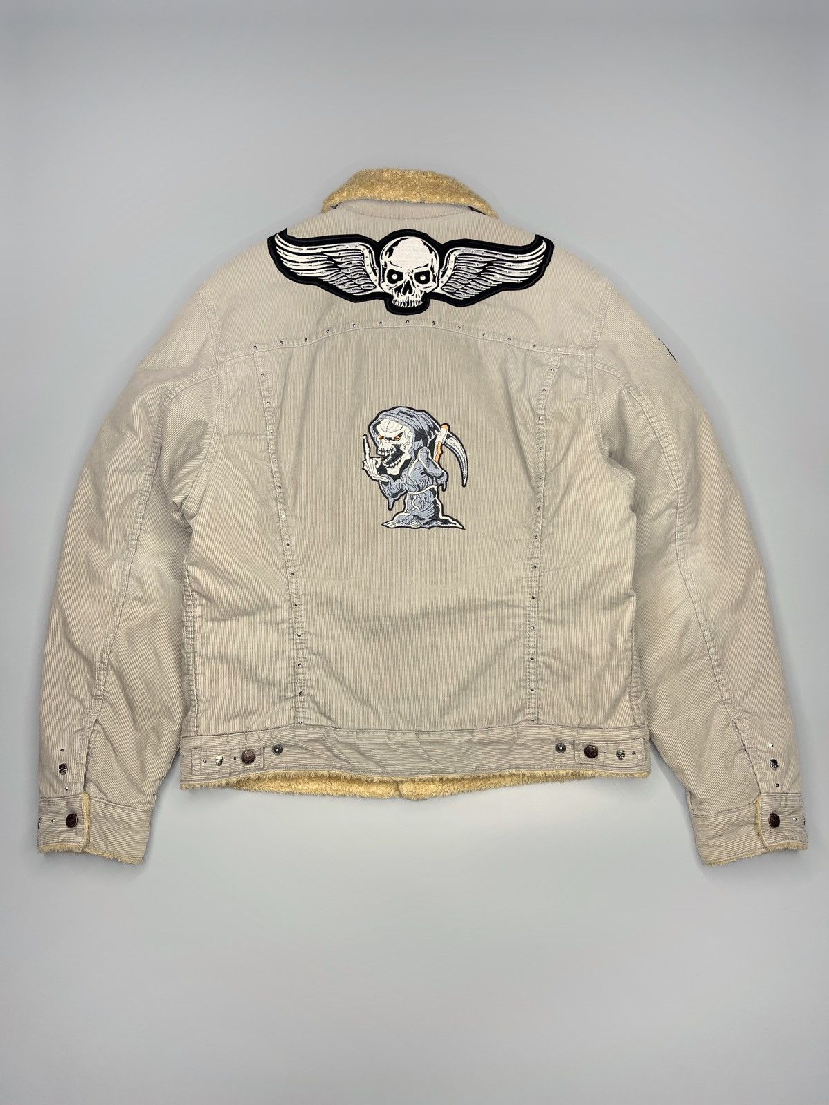 Designer × Levi's Levis Sherpa Skull Velvet Jacket Size US L / EU 52-54 / 3 - 6 Thumbnail