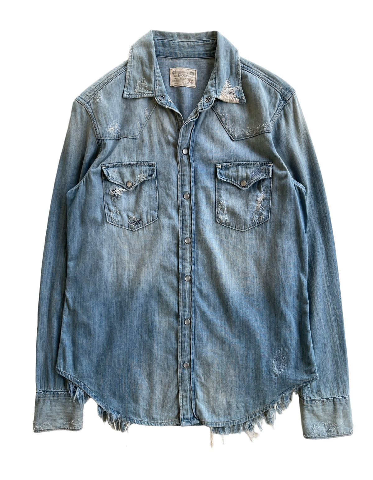 Polo Ralph Lauren Polo Ralph Lauren Distressed Denim Shirt Size M / US 6-8 / IT 42-44 - 1 Thumbnail
