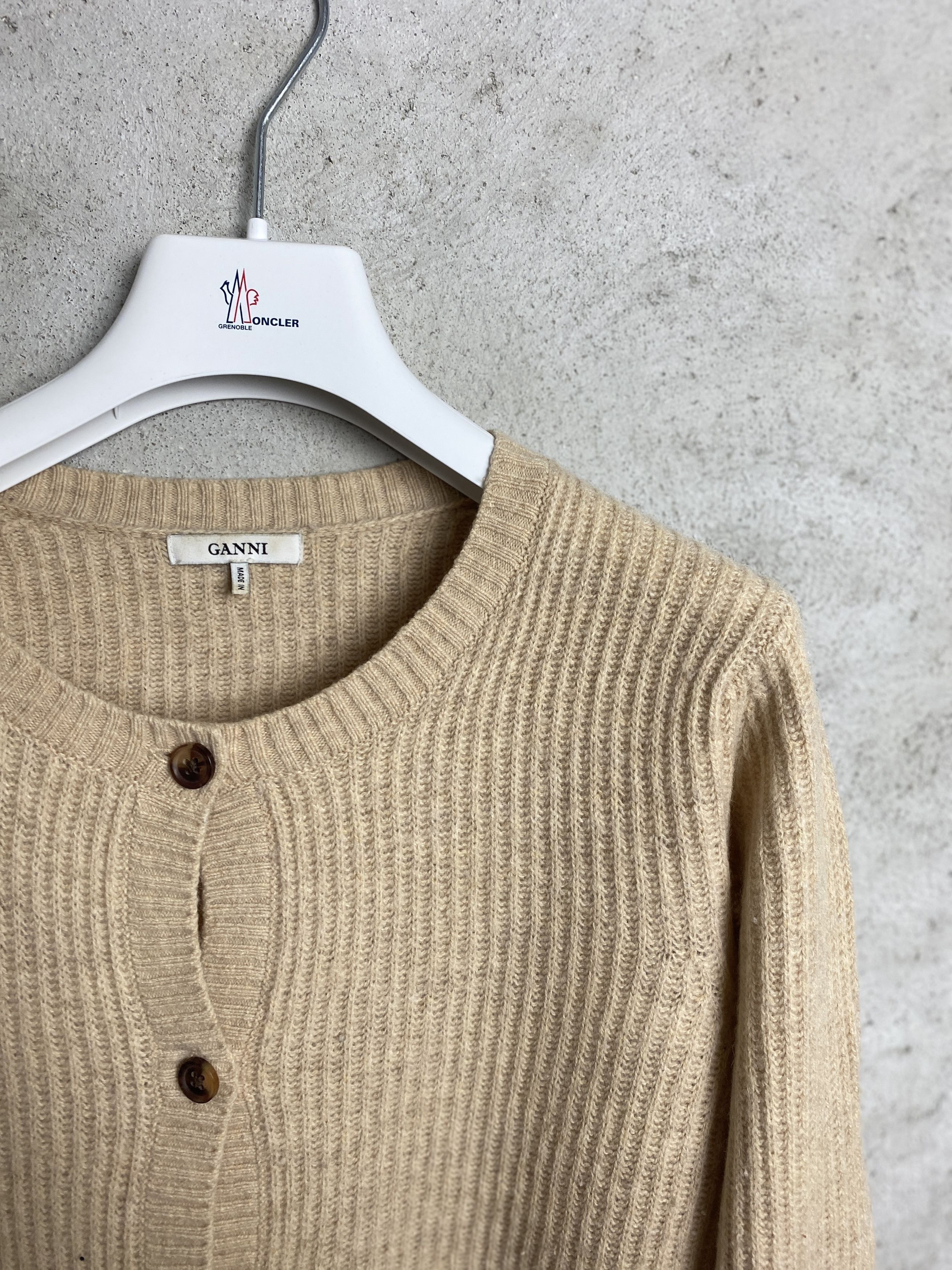 Ganni Ganni cardigan sweater merino wool yak jumper Size M / US 6-8 / IT 42-44 - 2 Thumbnail