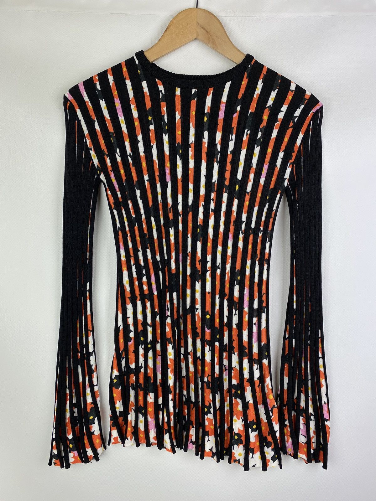 image of Kenzo Jackie Flowers Ladies Pleated Top Sweater Size Xs, Women's