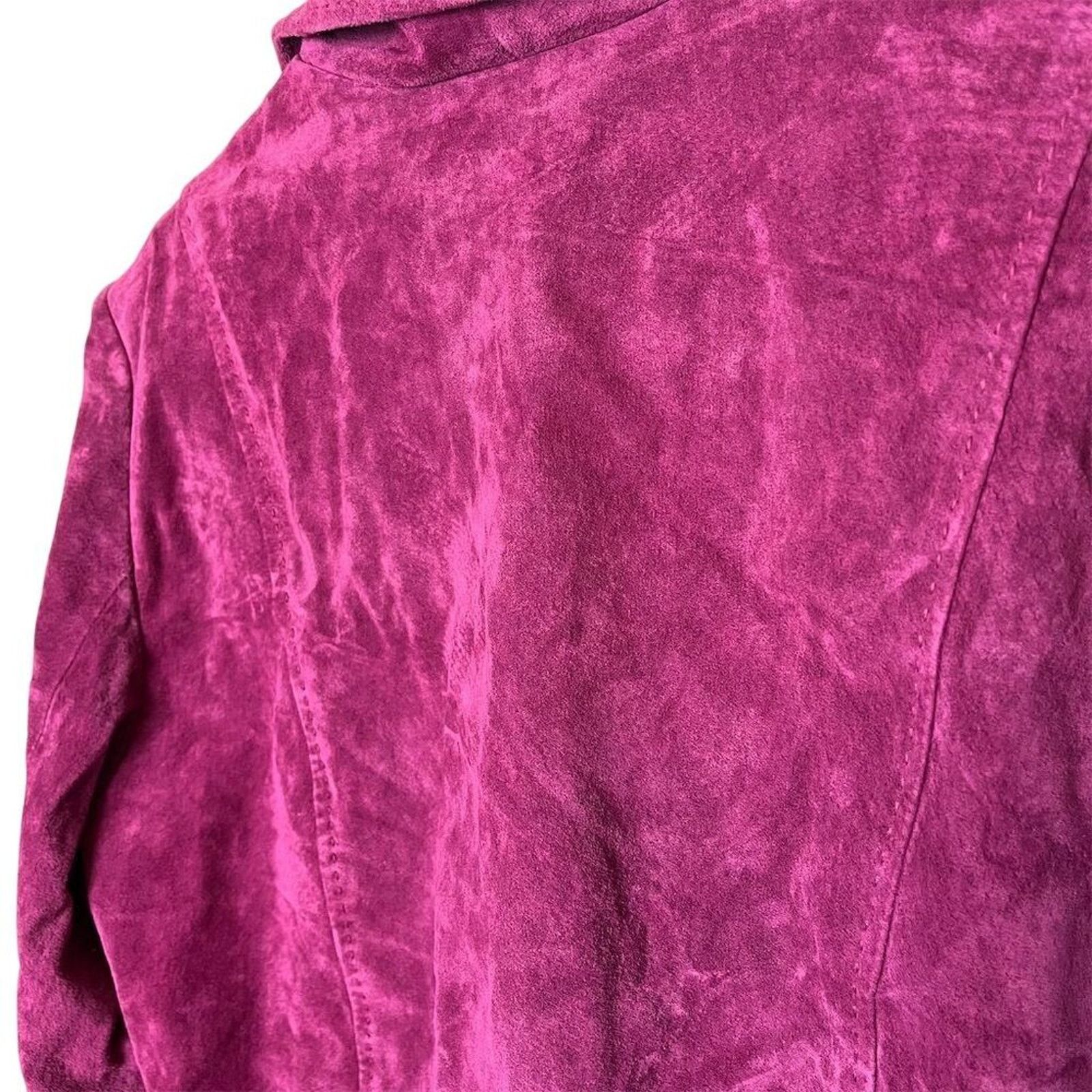 Pendleton Pendleton Women's Magenta Suede Leather Jacket Size M Size M / US 6-8 / IT 42-44 - 3 Thumbnail