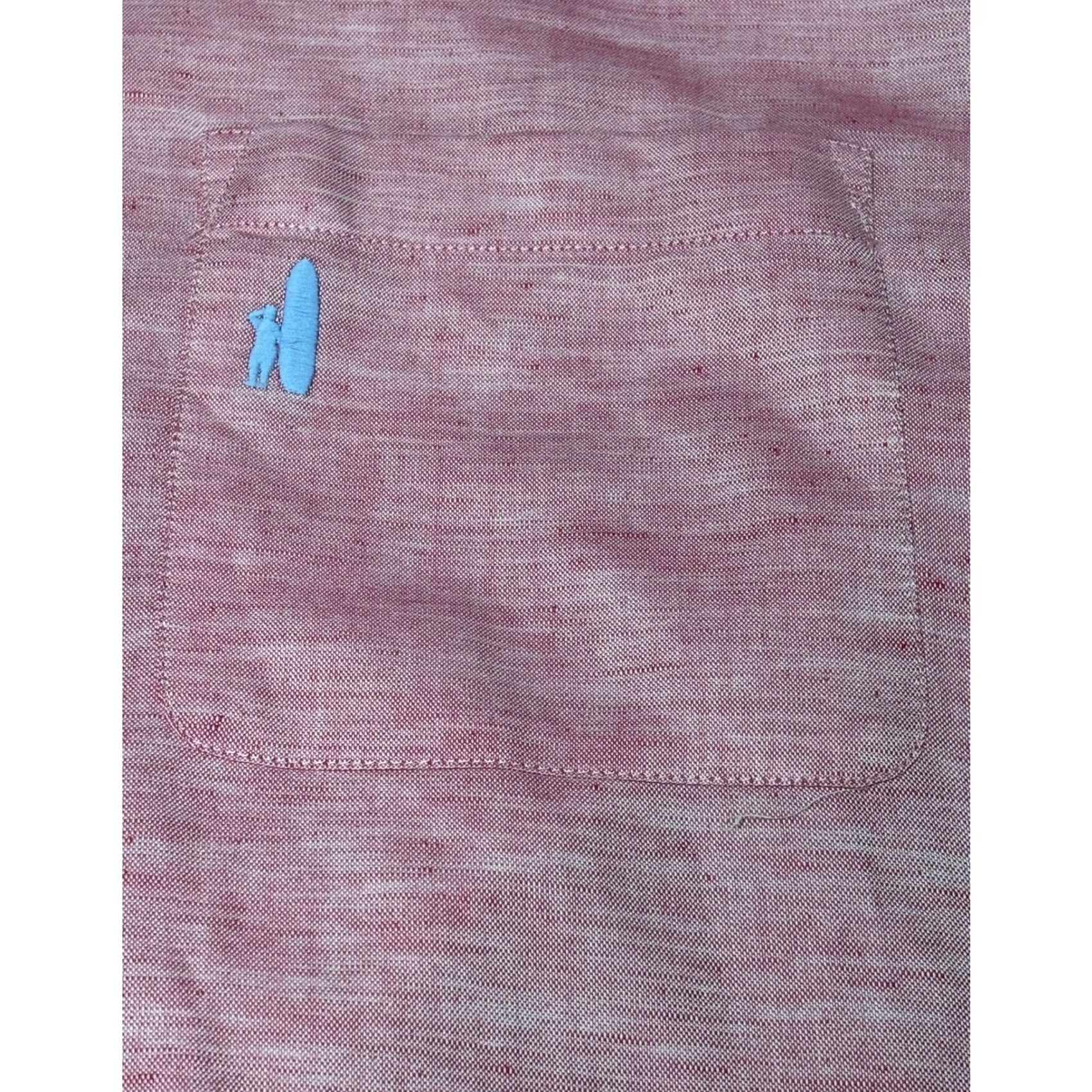 johnnie-O johnnie-O Mens Pink Linen Blend Long Sleeve Button-Down Shirt XL Size US XL / EU 56 / 4 - 2 Thumbnail