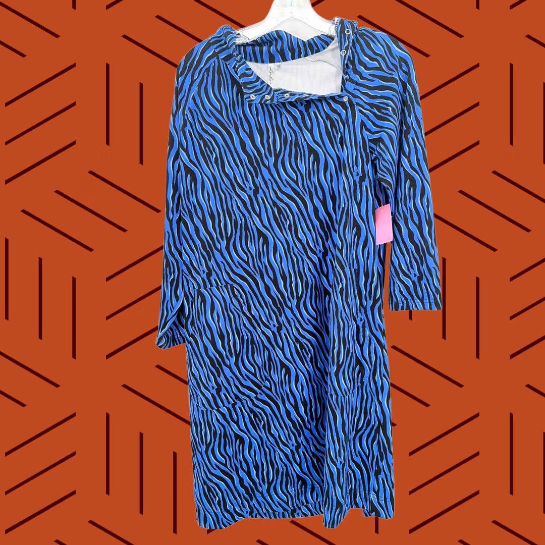 Vintage Lulu B Dress Size Medium Blue Knee Length Long Sleeve Pre-Owned Size M / US 6-8 / IT 42-44 - 1 Thumbnail