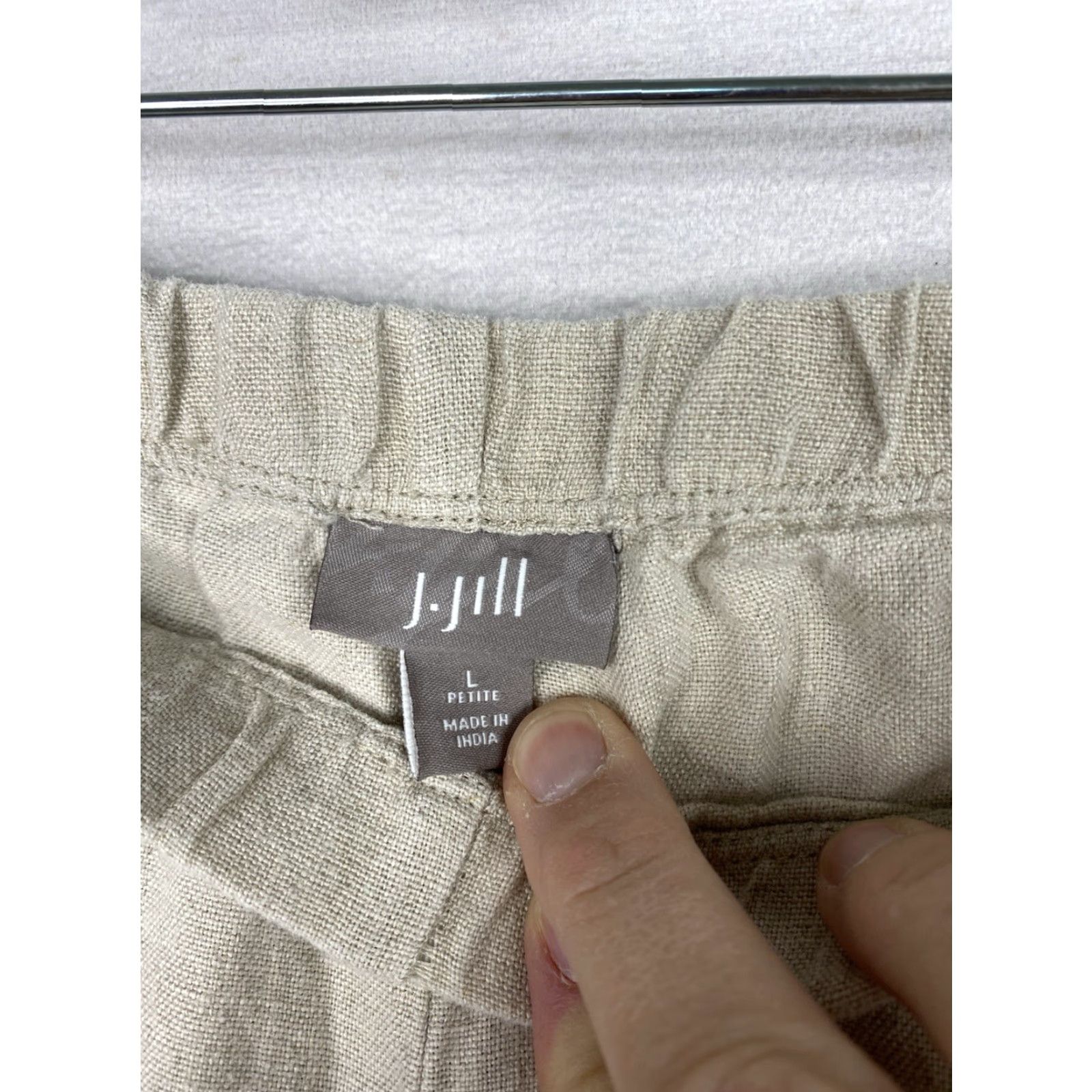 J. Jill J.Jill Linen Pants Womens Petite Beige Cropped Wide-Leg Pockets Beach Casual May 90s? Size 36" / US 14 / IT 50 - 3 Thumbnail