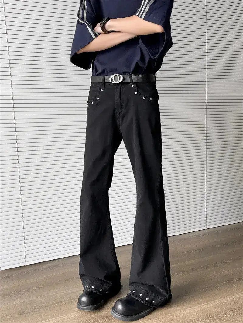 Japanese Brand Retro loose fringed slightly flared casual jeans Size US 32 / EU 48 - 5 Thumbnail