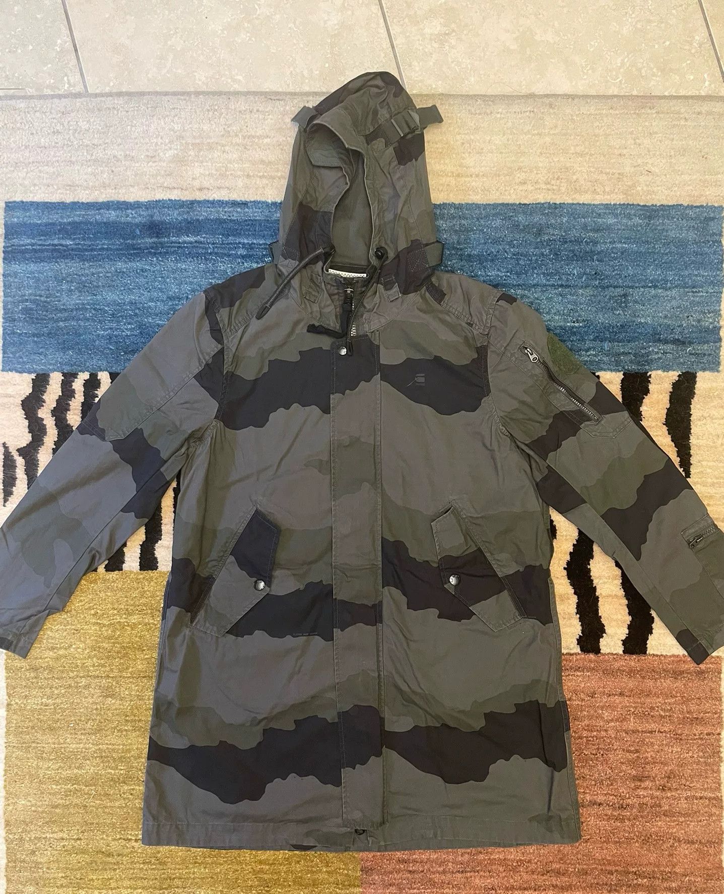 G-Star G-star Men's Camo Hooded Windbreaker Size US L / EU 52-54 / 3 - 1 Thumbnail