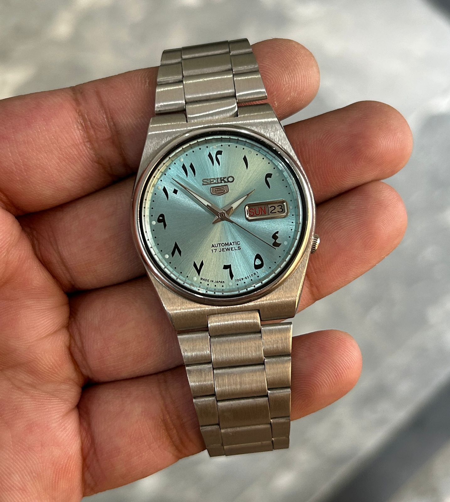 Seiko Vintage Seiko 5 Sky Blue Arabic Dial Automatic Watch Size 36 - 4 Thumbnail