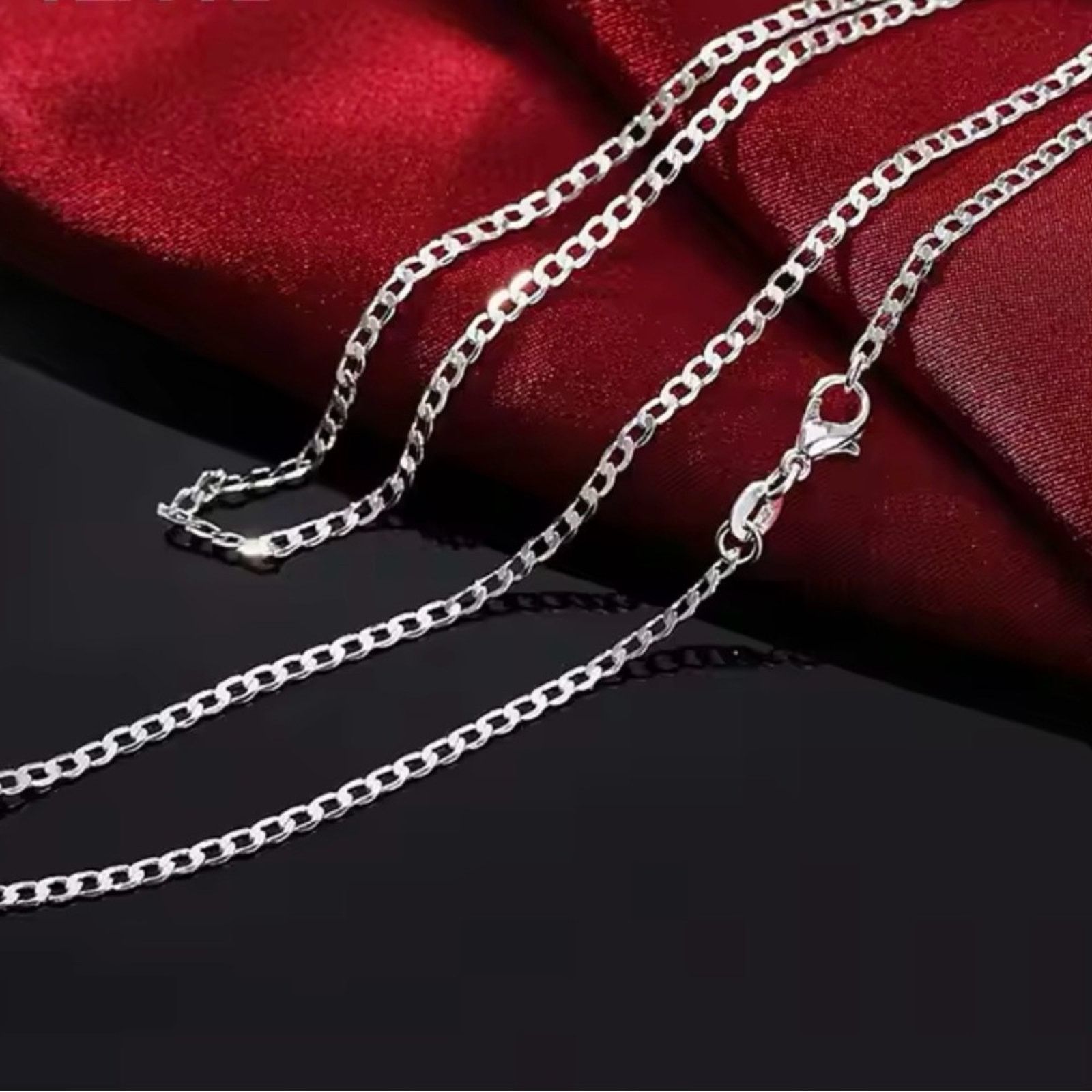 Other 925 Sterling Silver 2mm Chain Necklace 19.5” and 23.5” Size ONE SIZE - 1 Thumbnail