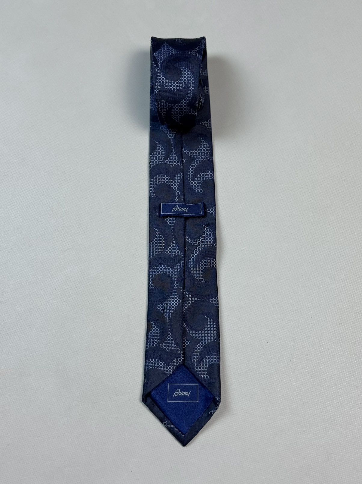 Brioni Brioni Abstract Geometric Pattern Silk Tie Blue Size ONE SIZE - 2 Thumbnail