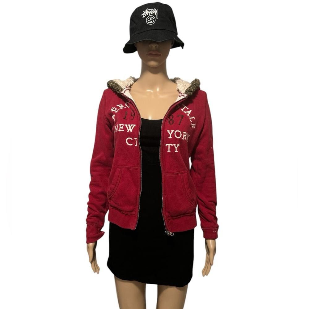 Aeropostale Aeropostale Red Zip-Up Hoodie, Size Medium Size M / US 6-8 / IT 42-44 - 1 Thumbnail