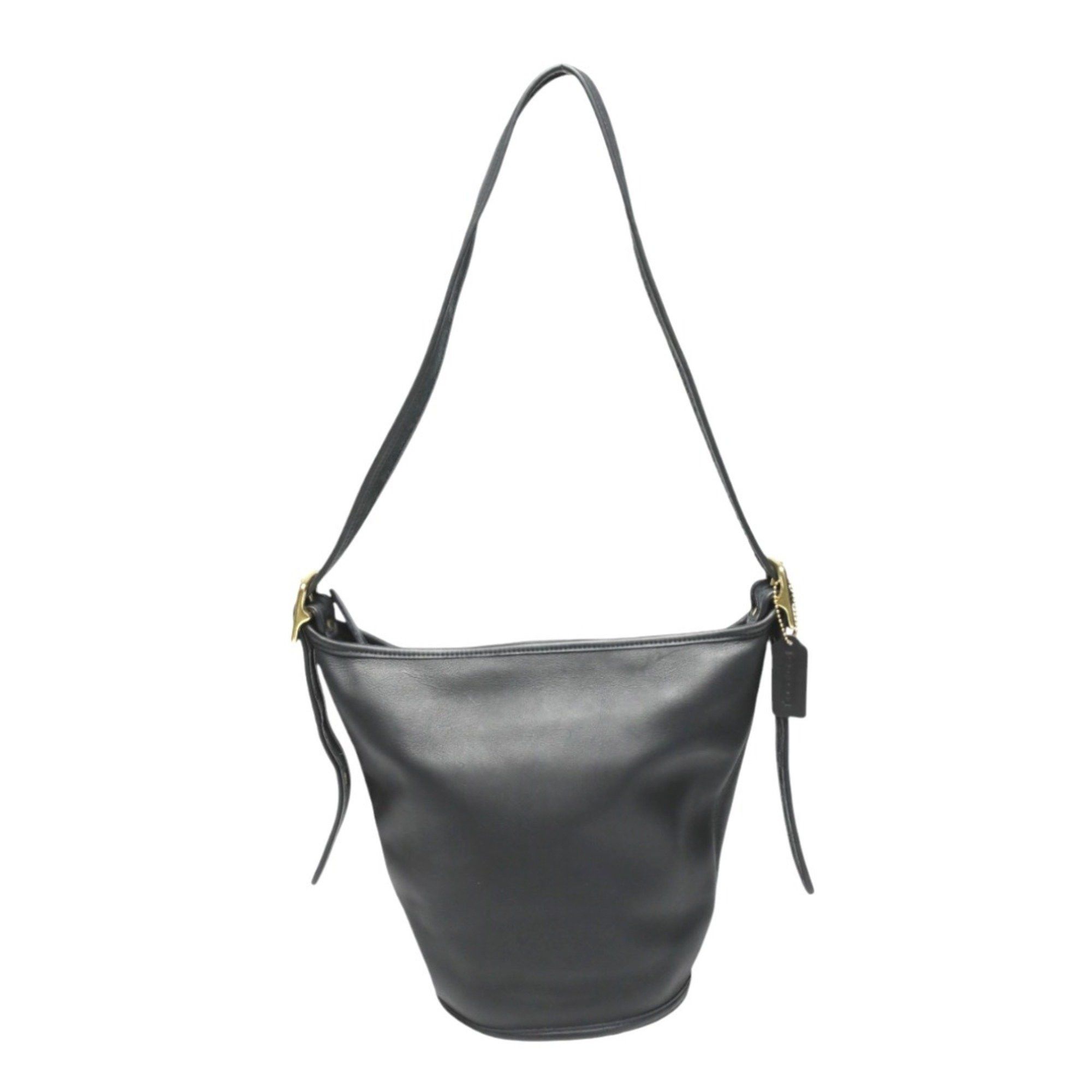 Coach Shoulder Bag Handbag Vintage Bucket Leather 9953 Black, Women's