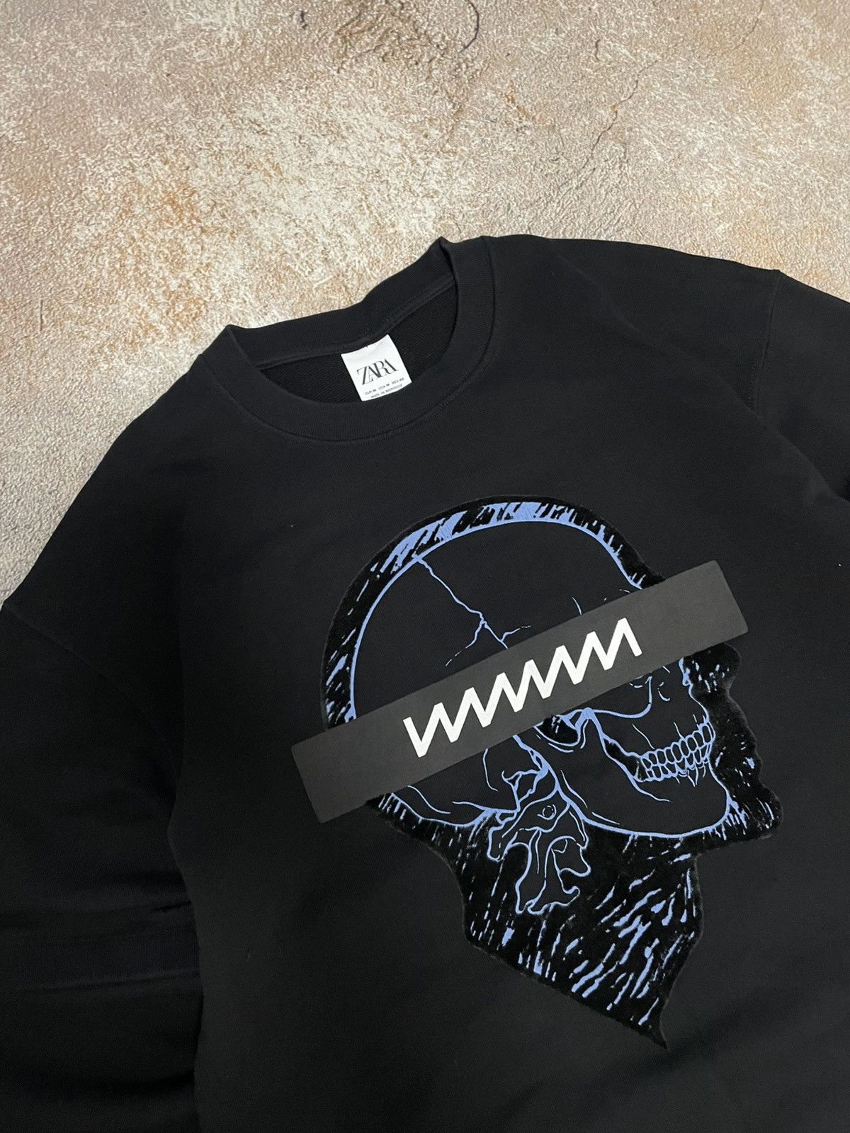 Zara Zara Big Scull Logo Black Crew Neck Sweatshirt Size US M / EU 48-50 / 2 - 3 Thumbnail
