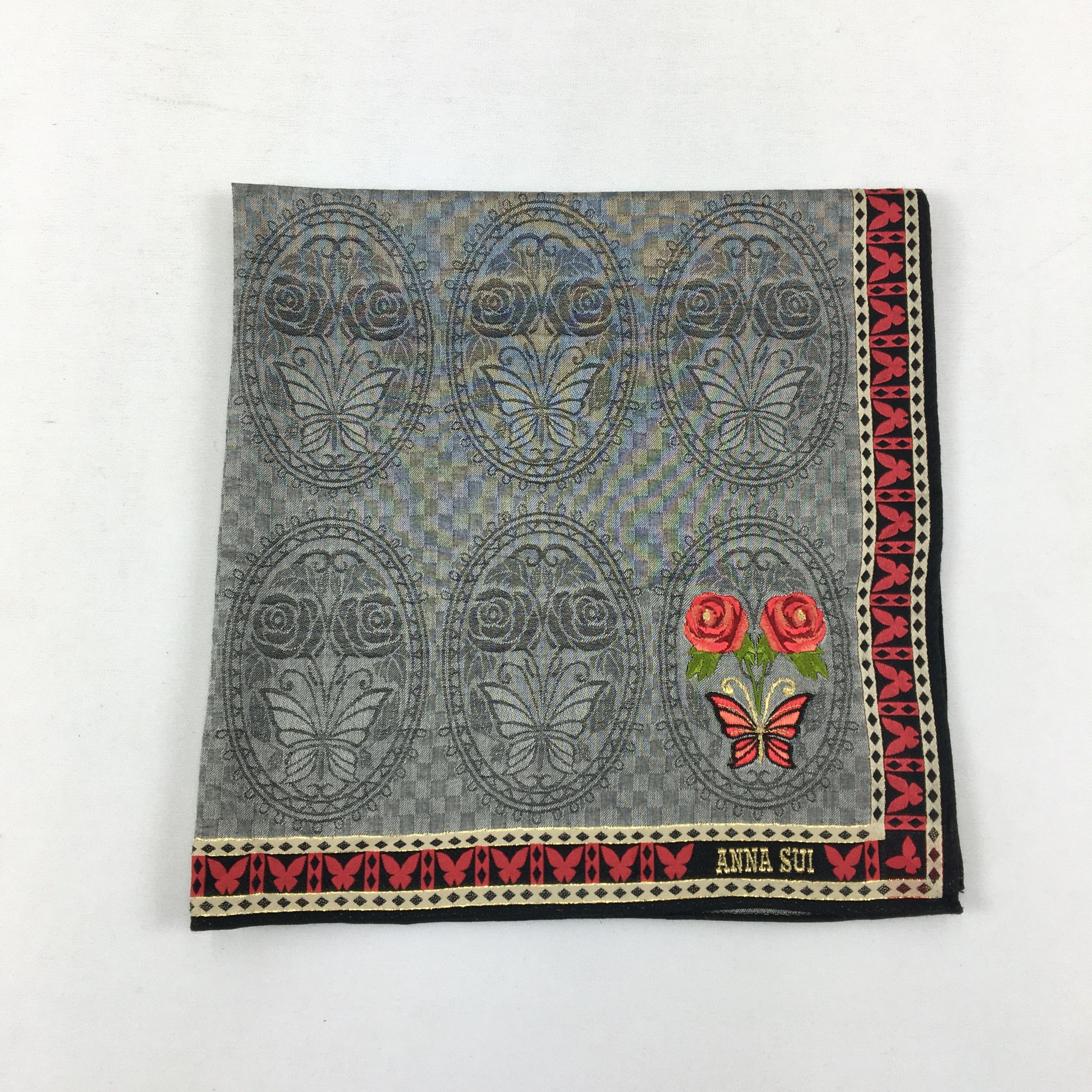 Anna Sui × Vintage Vintage Anna Sui Handkerchief Neckerchief Butterfly Bandana Size ONE SIZE - 4 Thumbnail