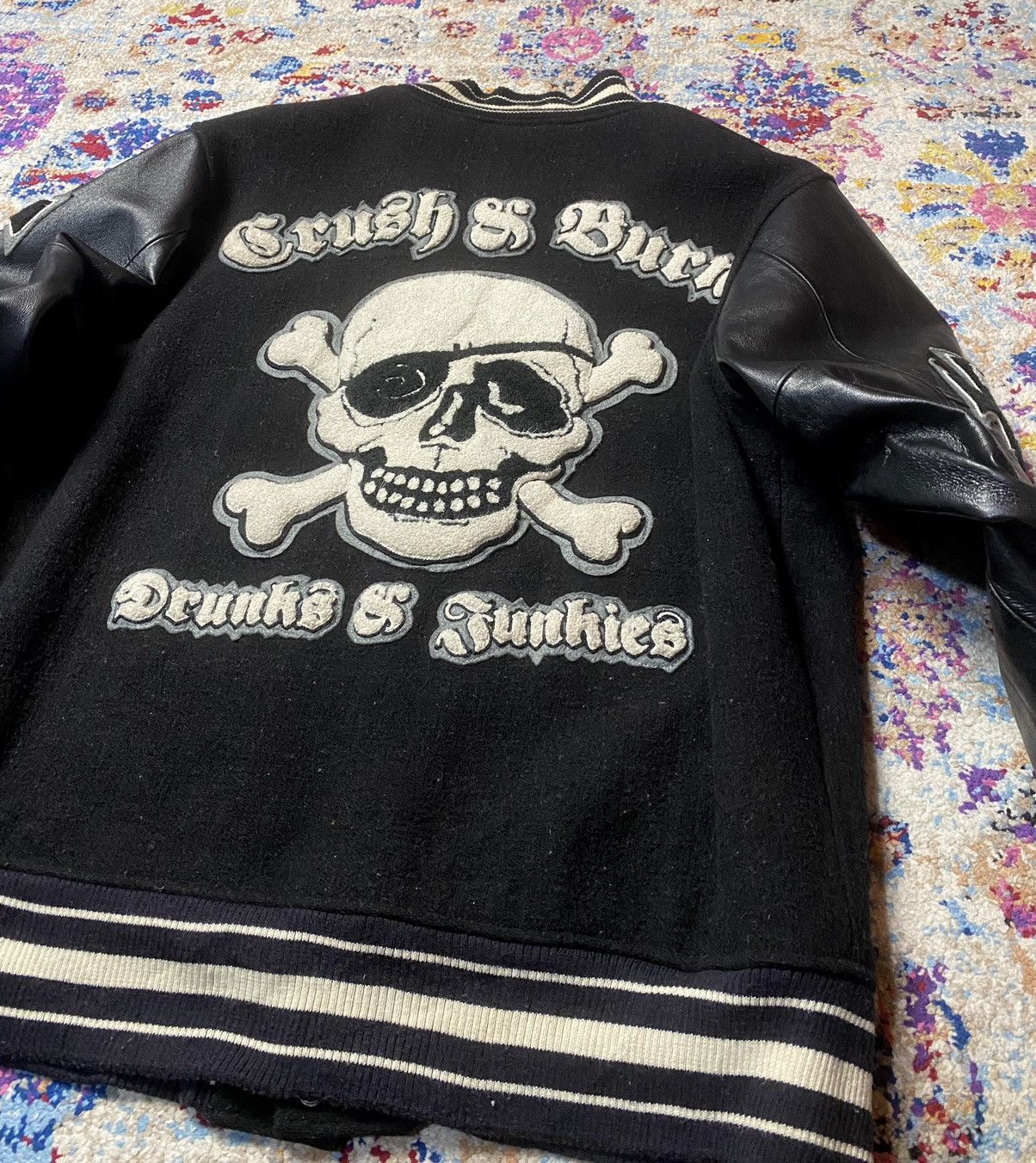 Japanese Brand Vintage 90s Crush & Burn Full Grain Leather Bomber Jackets Size US L / EU 52-54 / 3 - 3 Thumbnail