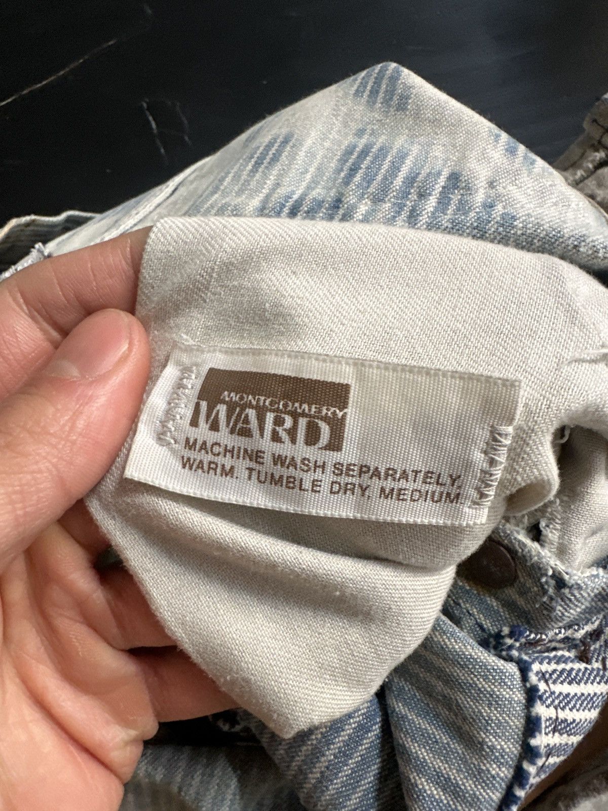 Original Montgomery × Vintage True Vintage Overalls 1940’s~50’s Thrashed and Patched Size US 29 - 11 Thumbnail